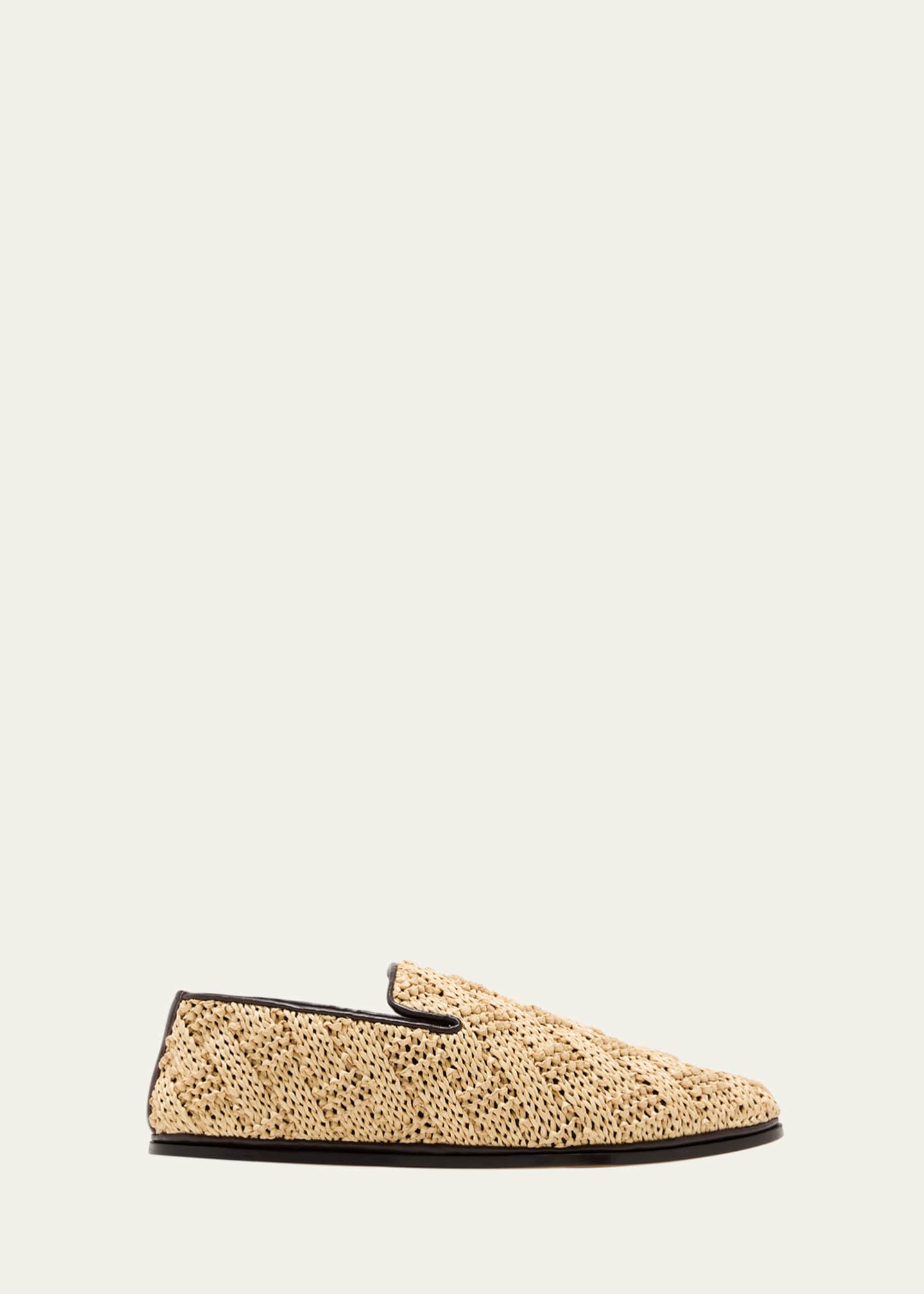 Bottega Veneta Sunday Raffia Slipper Loafers Image 1 of 5