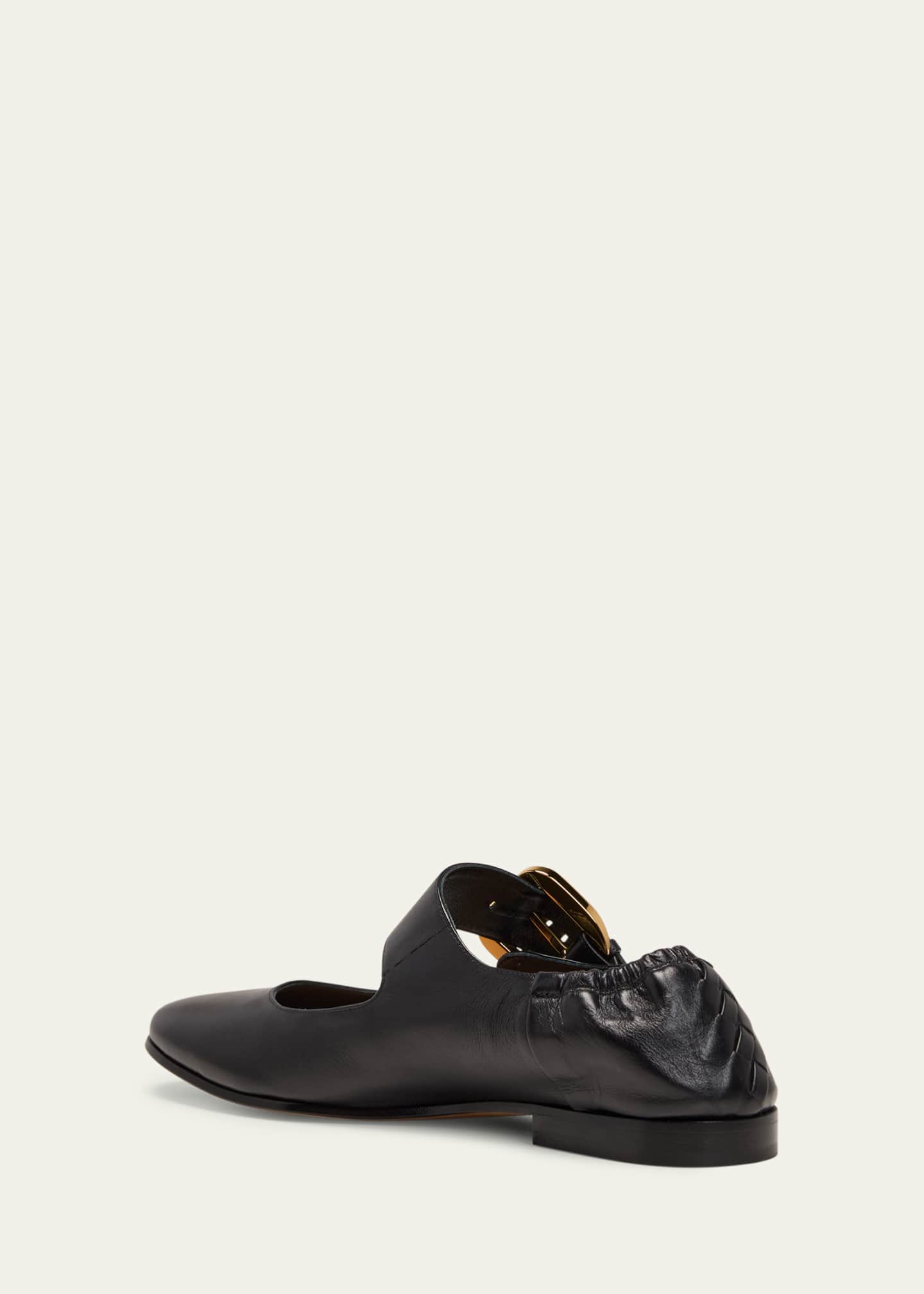 Bottega Veneta Astaire Leather Mary Jane Ballerina Flats Image 4 of 5