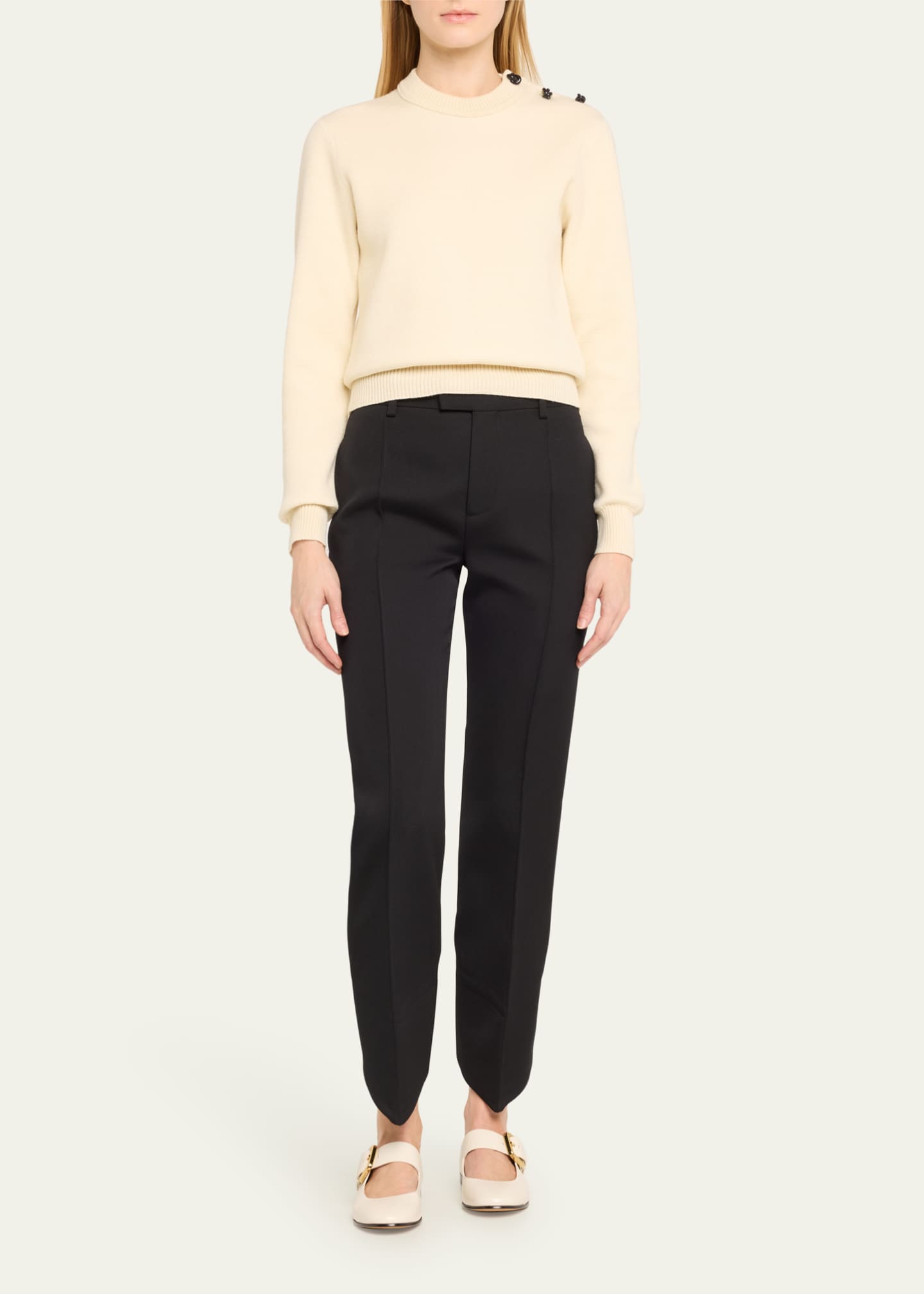 Bottega Veneta Astaire Leather Mary Jane Ballerina Flats Image 3 of 5