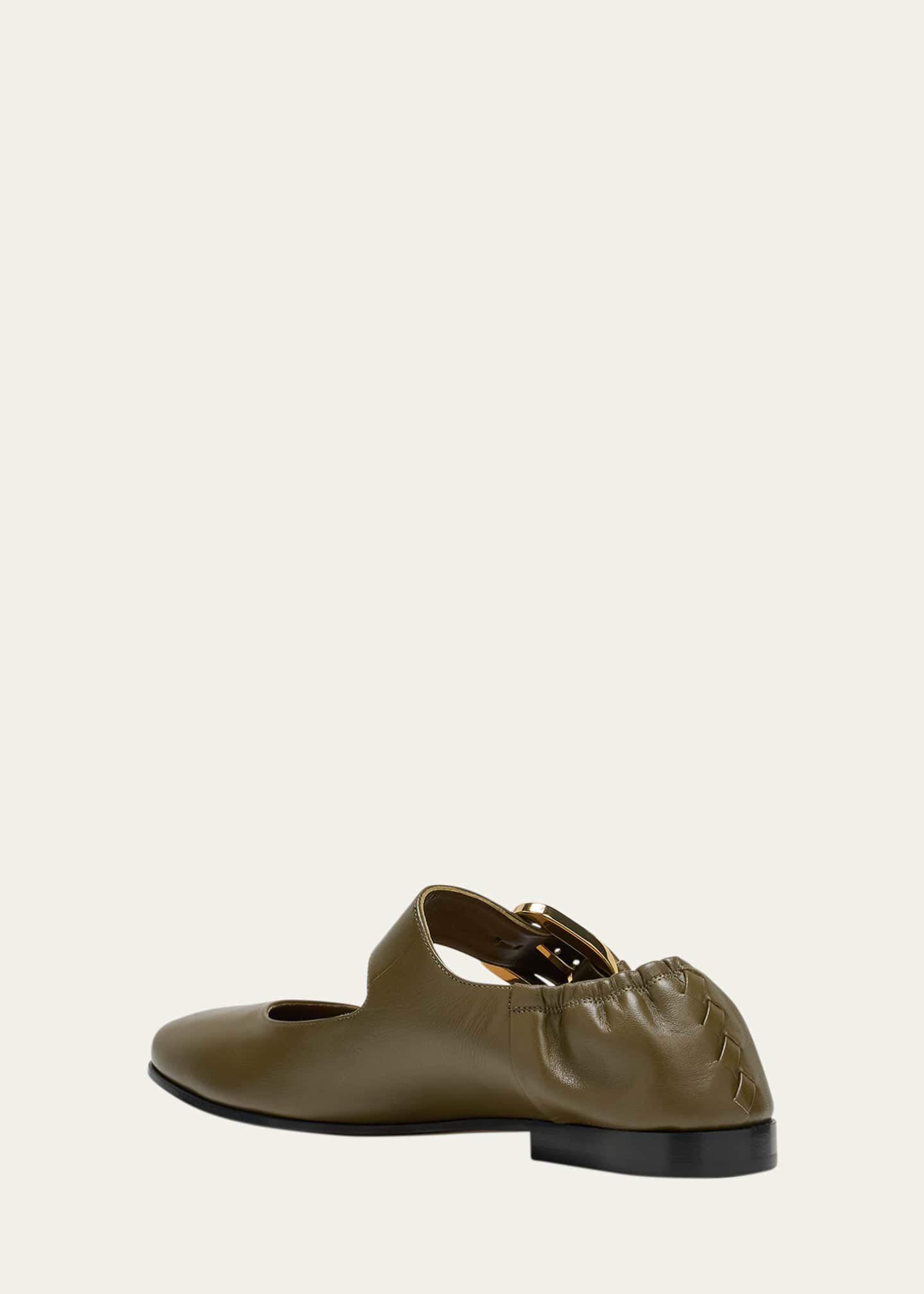 Bottega Veneta Astaire Leather Mary Jane Ballerina Flats