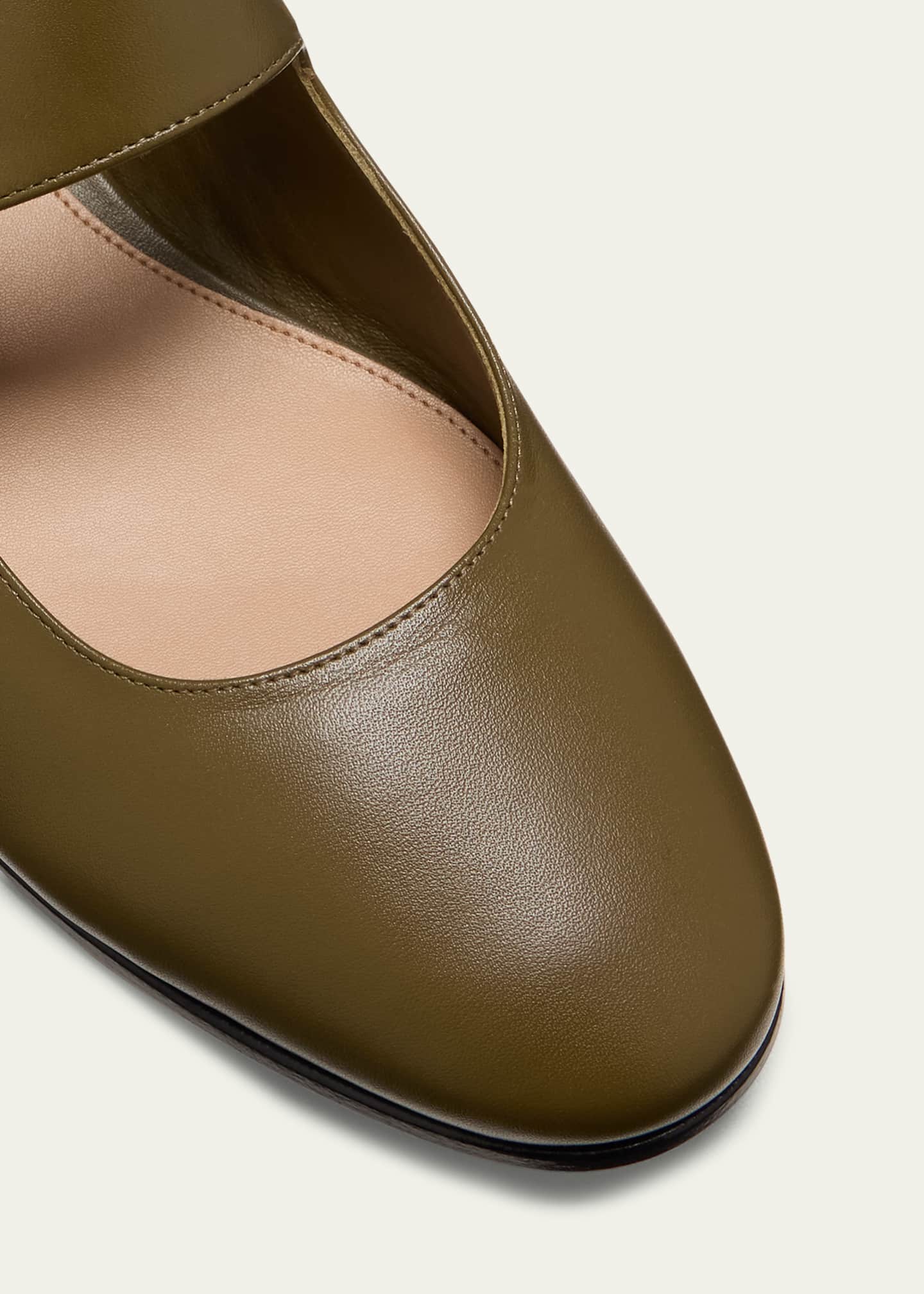 Bottega Veneta Astaire Leather Mary Jane Ballerina Flats