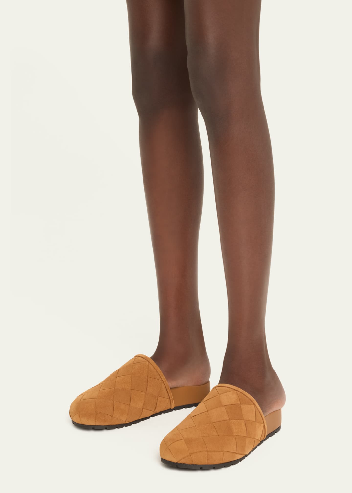 Bottega Veneta Reggie Woven Suede Slipper Mules Image 2 of 5
