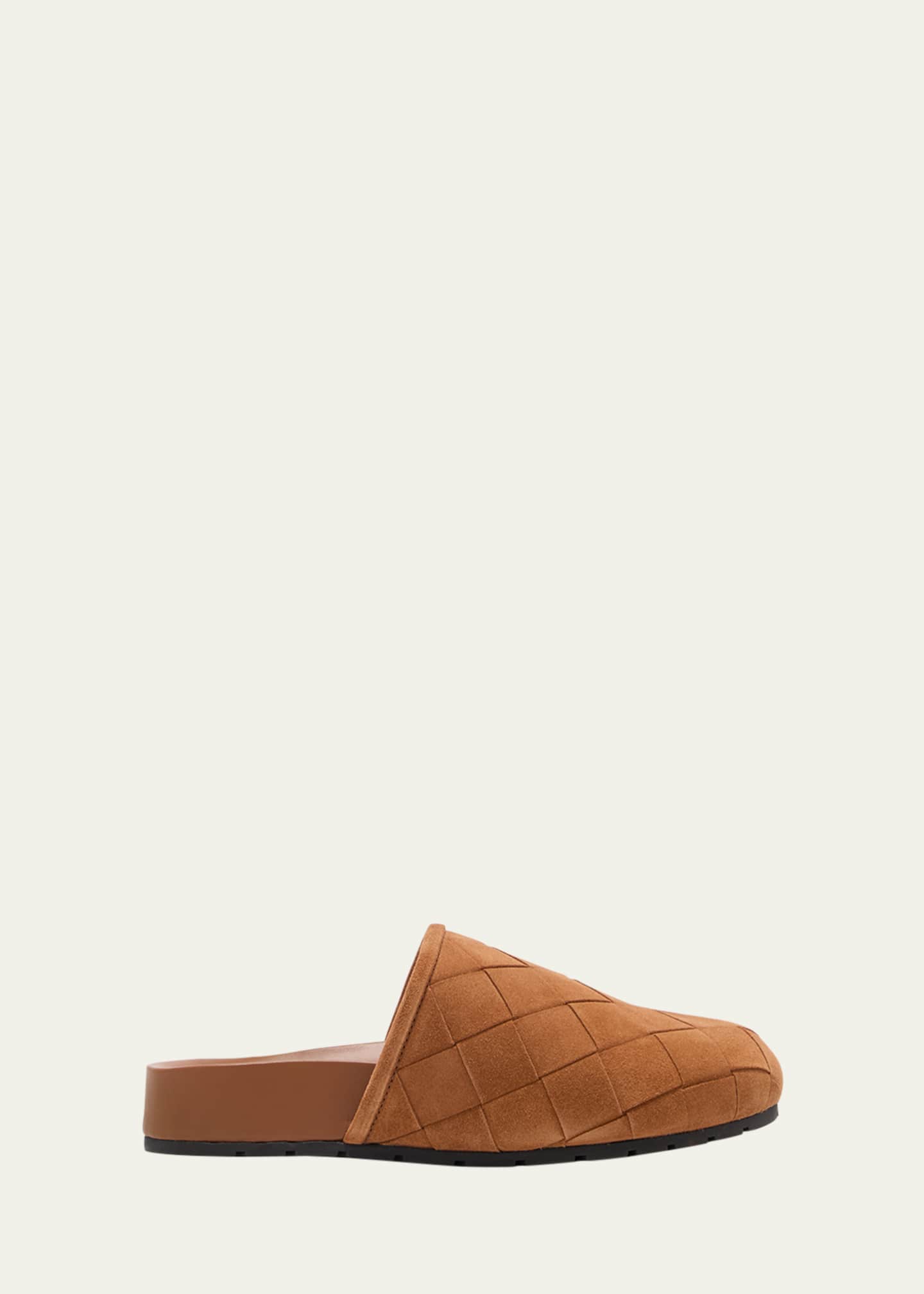 Bottega Veneta Reggie Woven Suede Slipper Mules Image 1 of 5