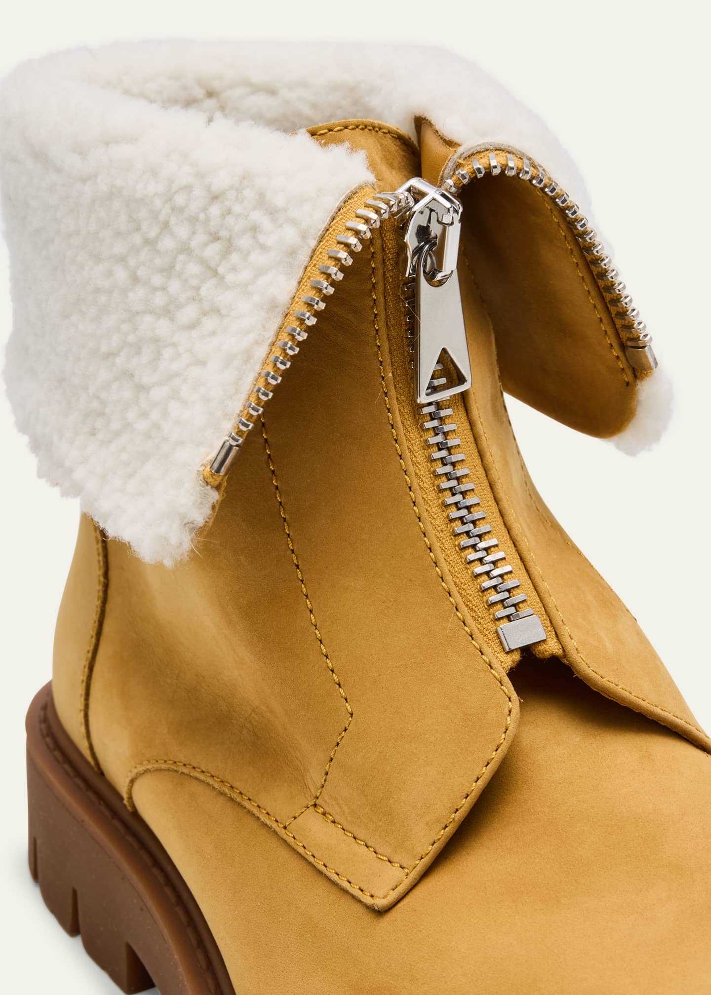 Bottega Veneta Haddock Suede Shearling Zip Booties Image 6 of 6