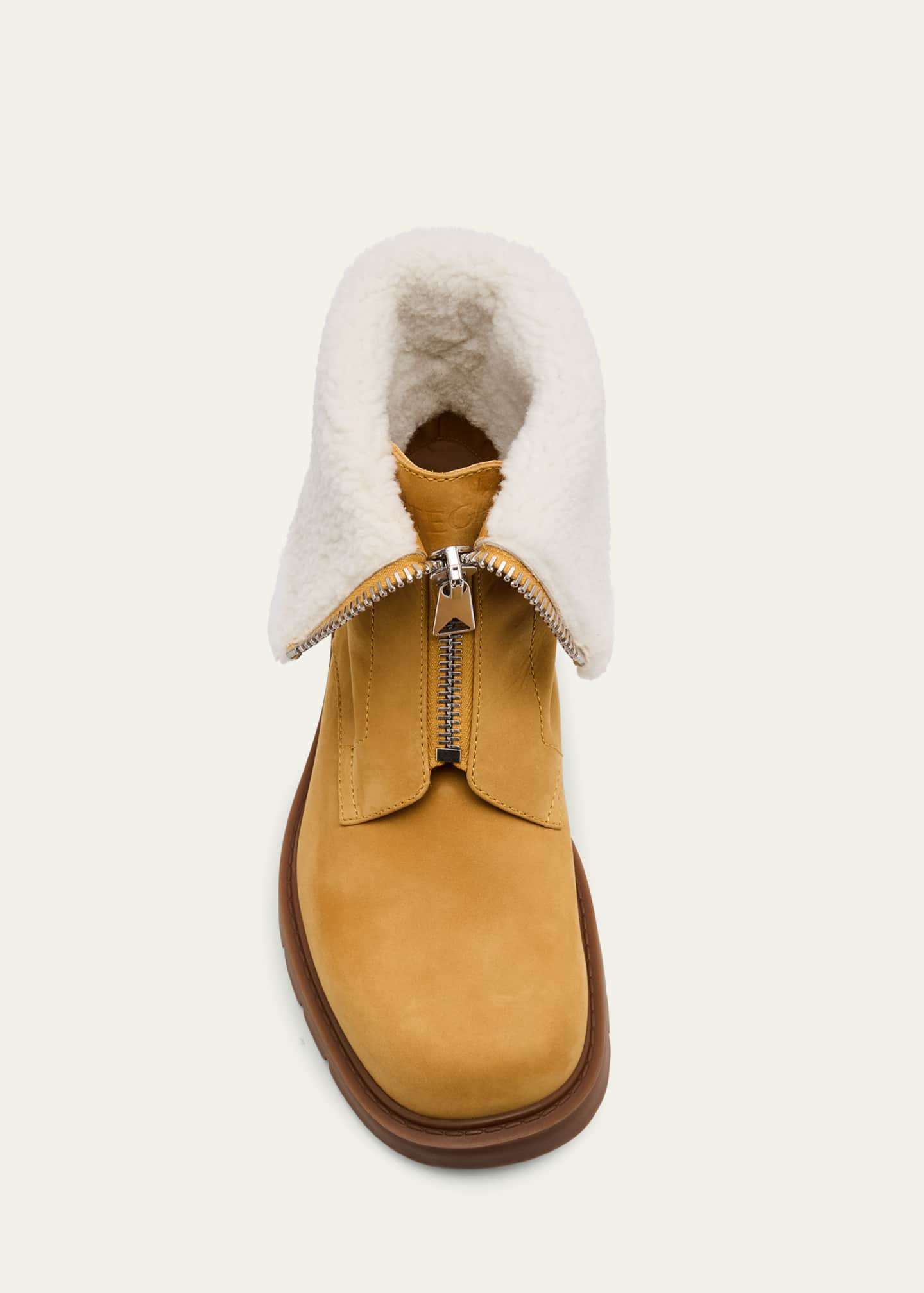 Bottega Veneta Haddock Suede Shearling Zip Booties Image 5 of 6