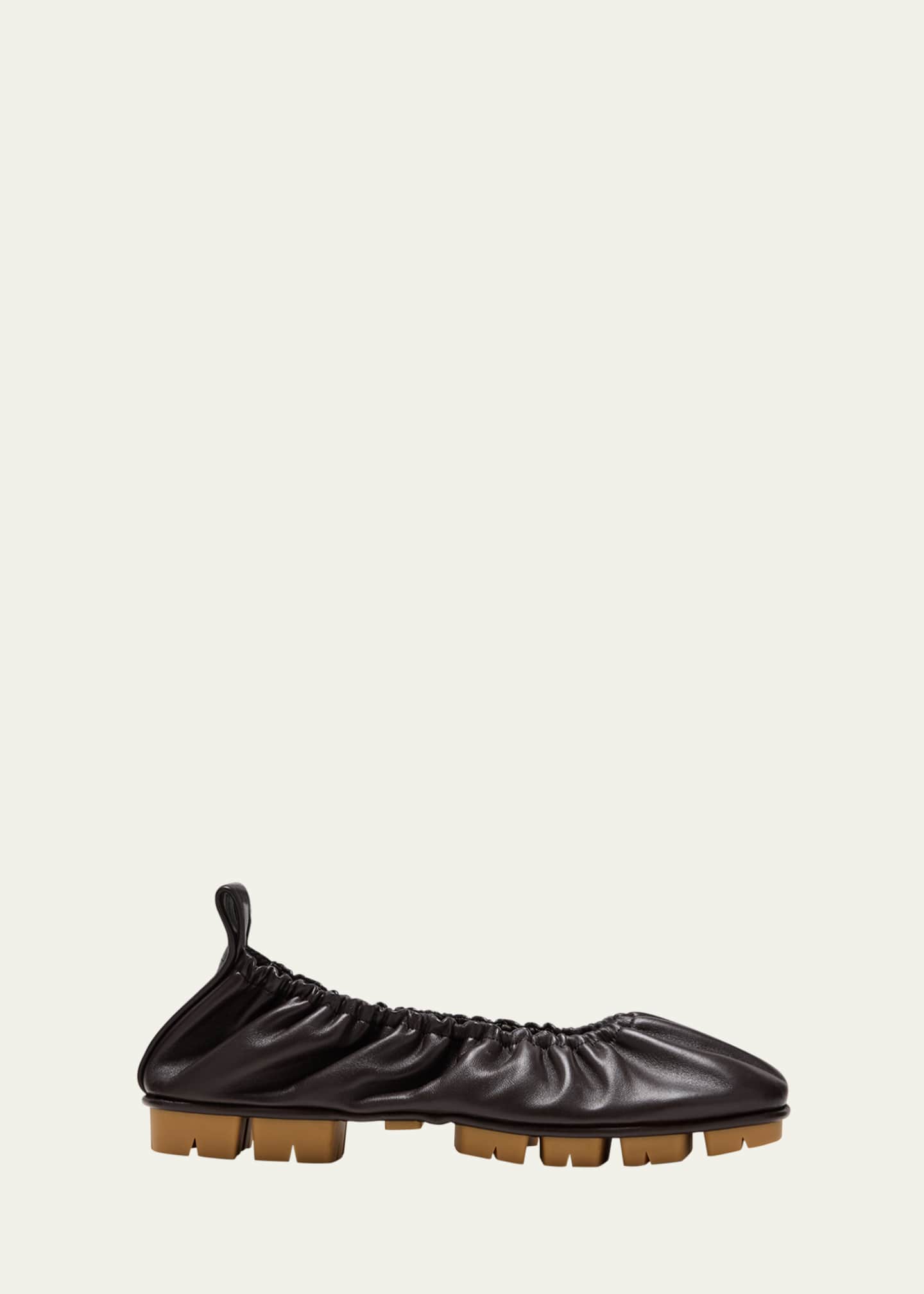 Bottega Veneta Shore Leather Elastic Ballerina Flats Image 1 of 5