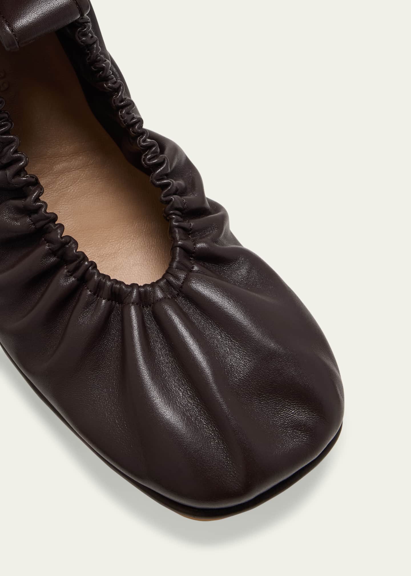 Bottega Veneta Shore Leather Elastic Ballerina Flats Image 5 of 5