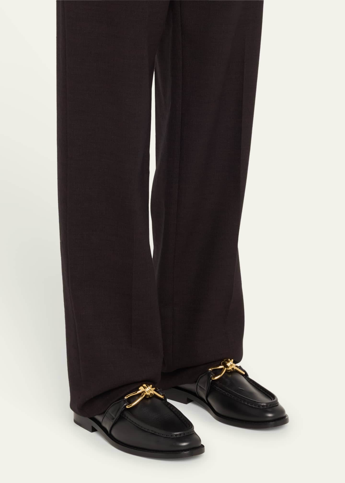 Bottega Veneta Astaire Metallic Knot Leather Loafers Image 2 of 5
