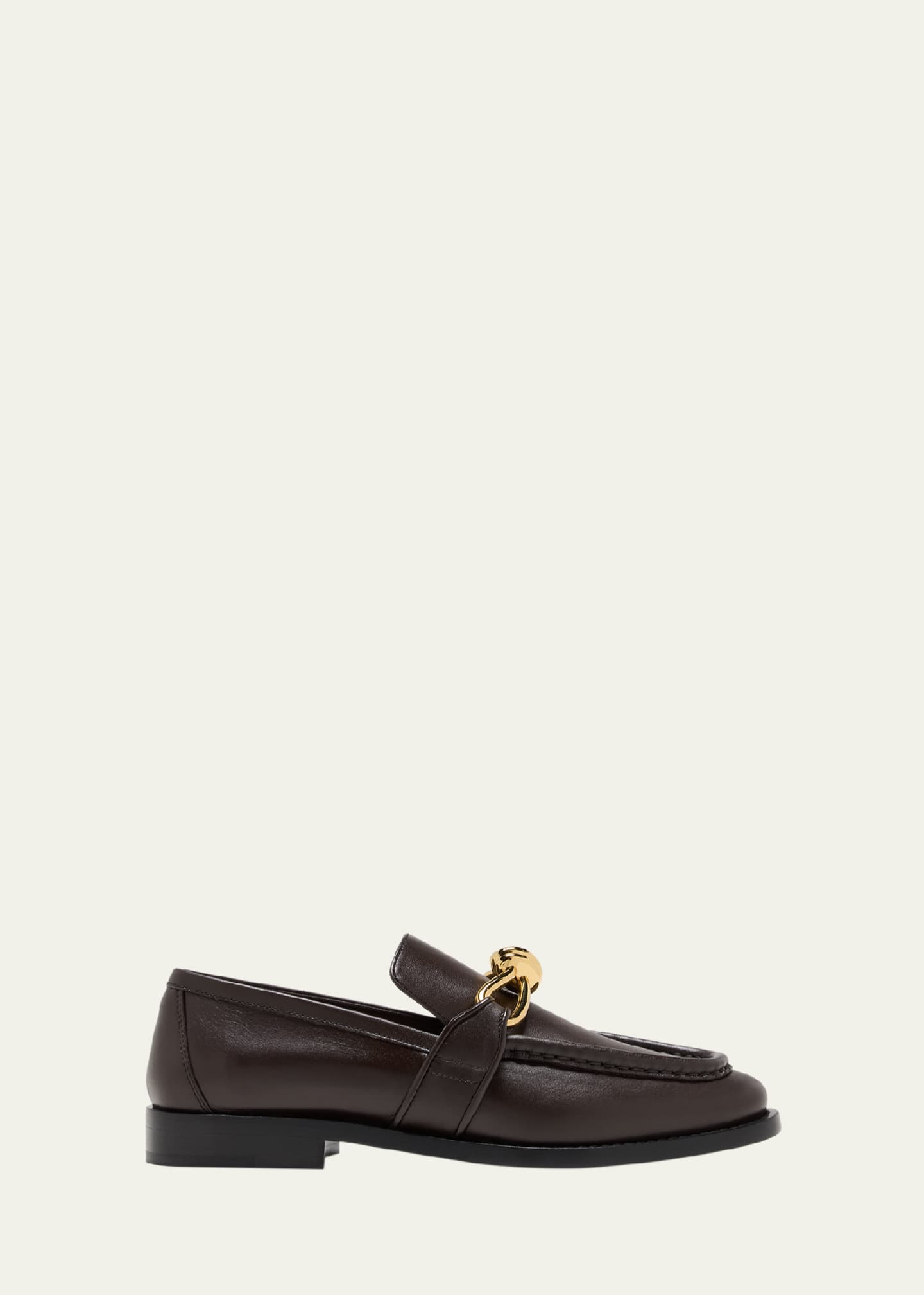 Bottega Veneta Astaire Metallic Knot Leather Loafers
