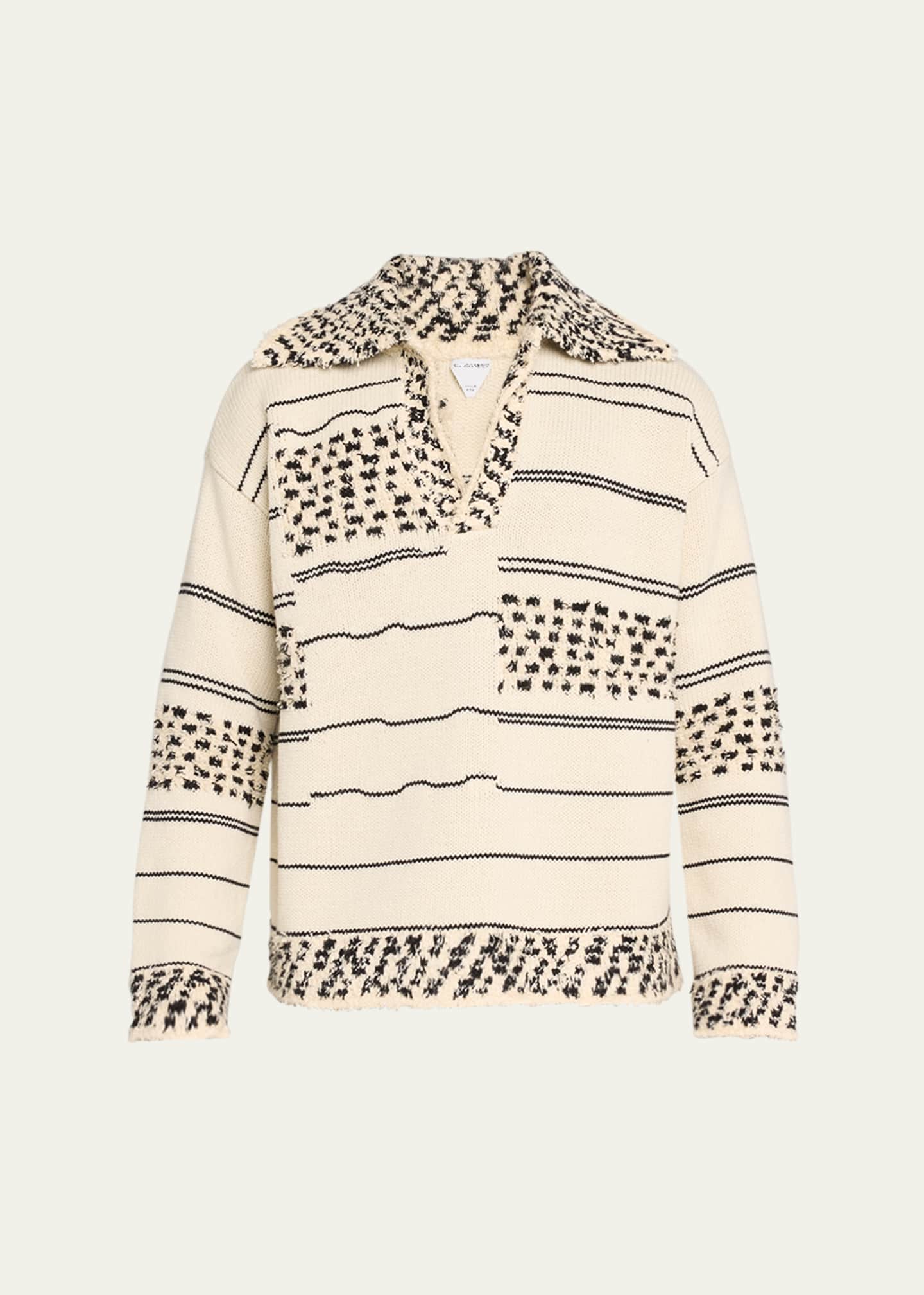Bottega Veneta Men's Textured Stripe Knit Sweater Image 1 of 5