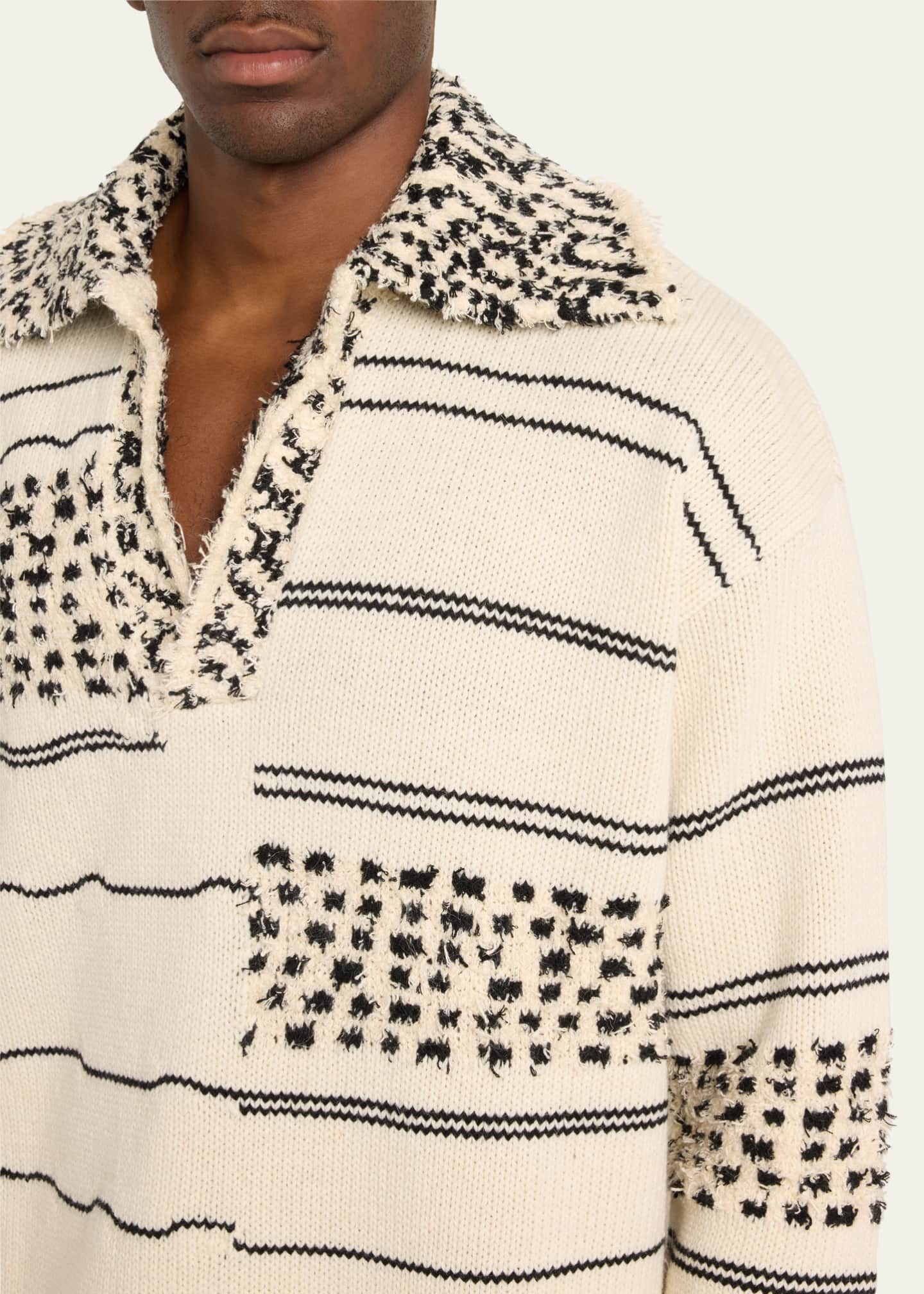 Bottega Veneta Men's Textured Stripe Knit Sweater Image 5 of 5
