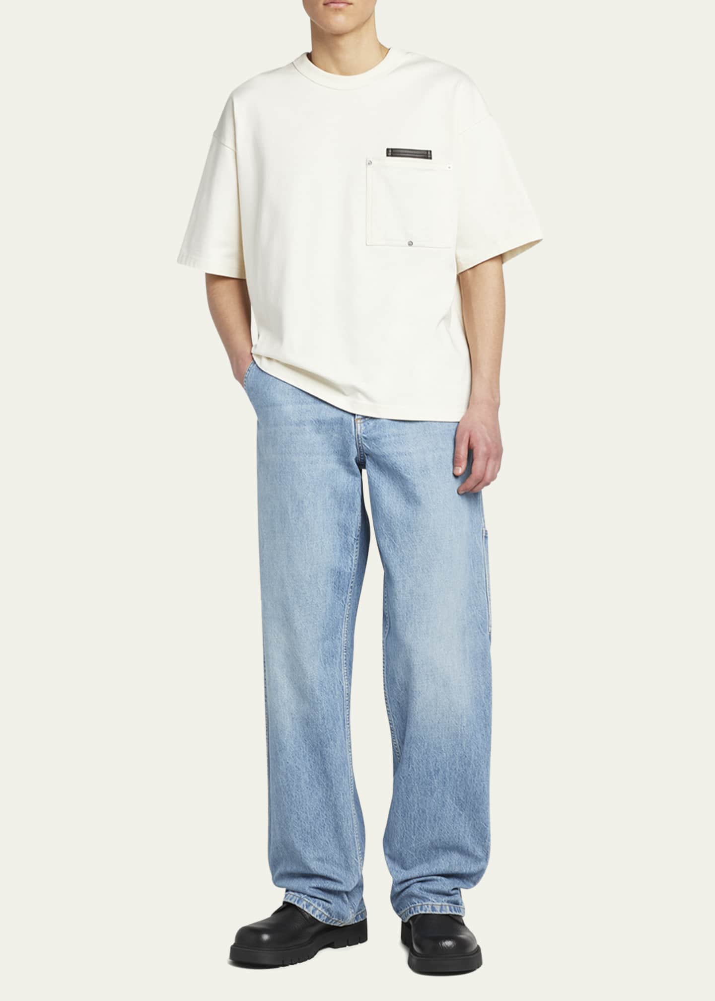 Bottega Veneta Men's Heavy Japanese Jersey T-Shirt Image 2 of 5