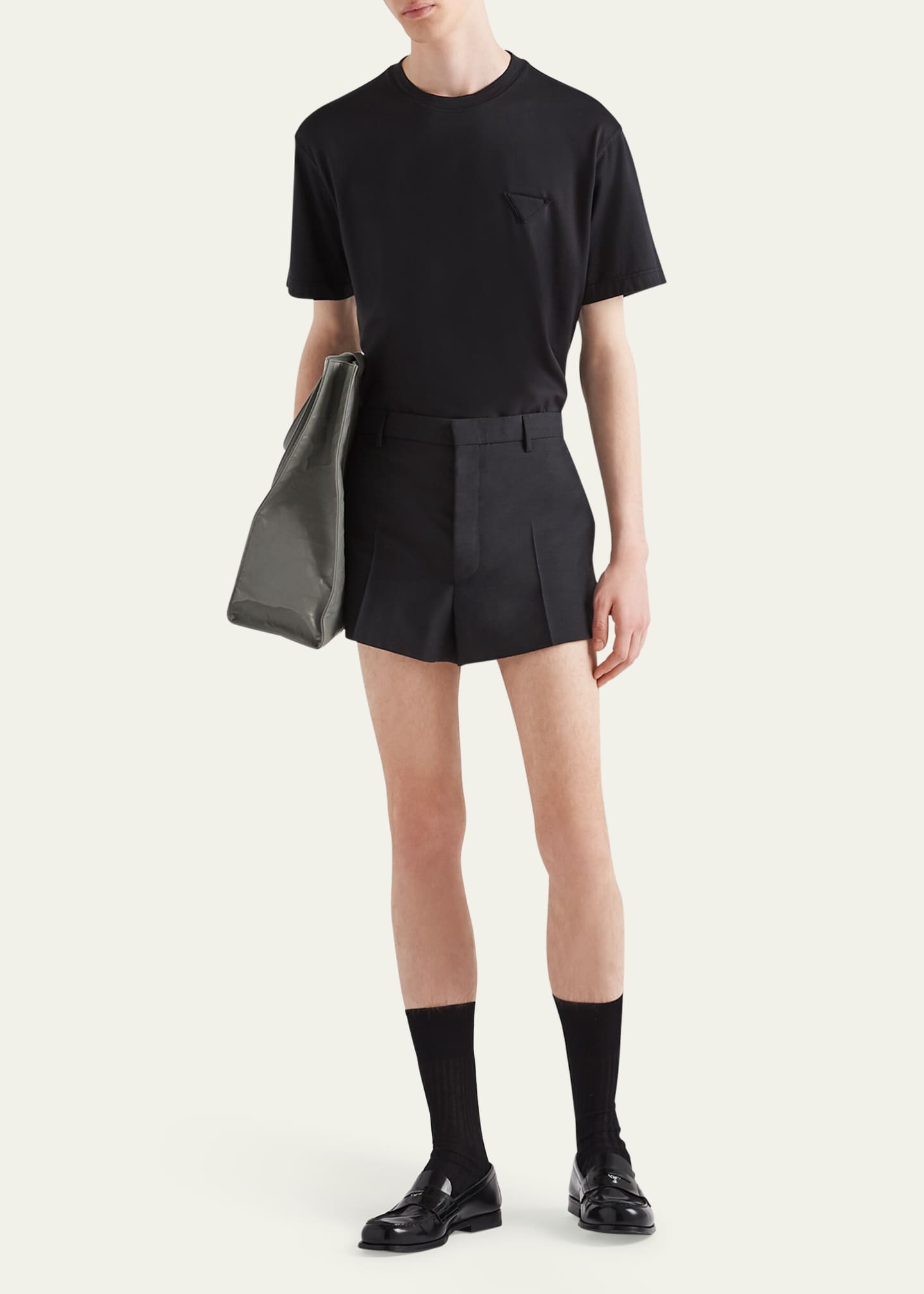 Prada Men's Jersey Conceptual Logo T-Shirt Image 2 of 3