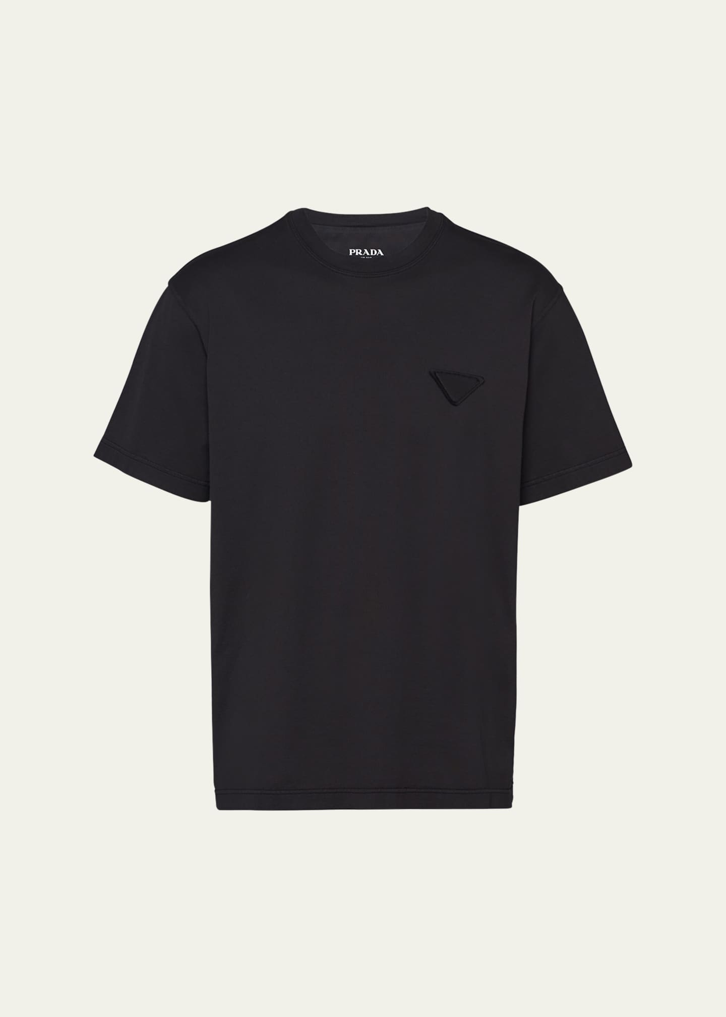 Prada Men's Jersey Conceptual Logo T-Shirt Image 1 of 3