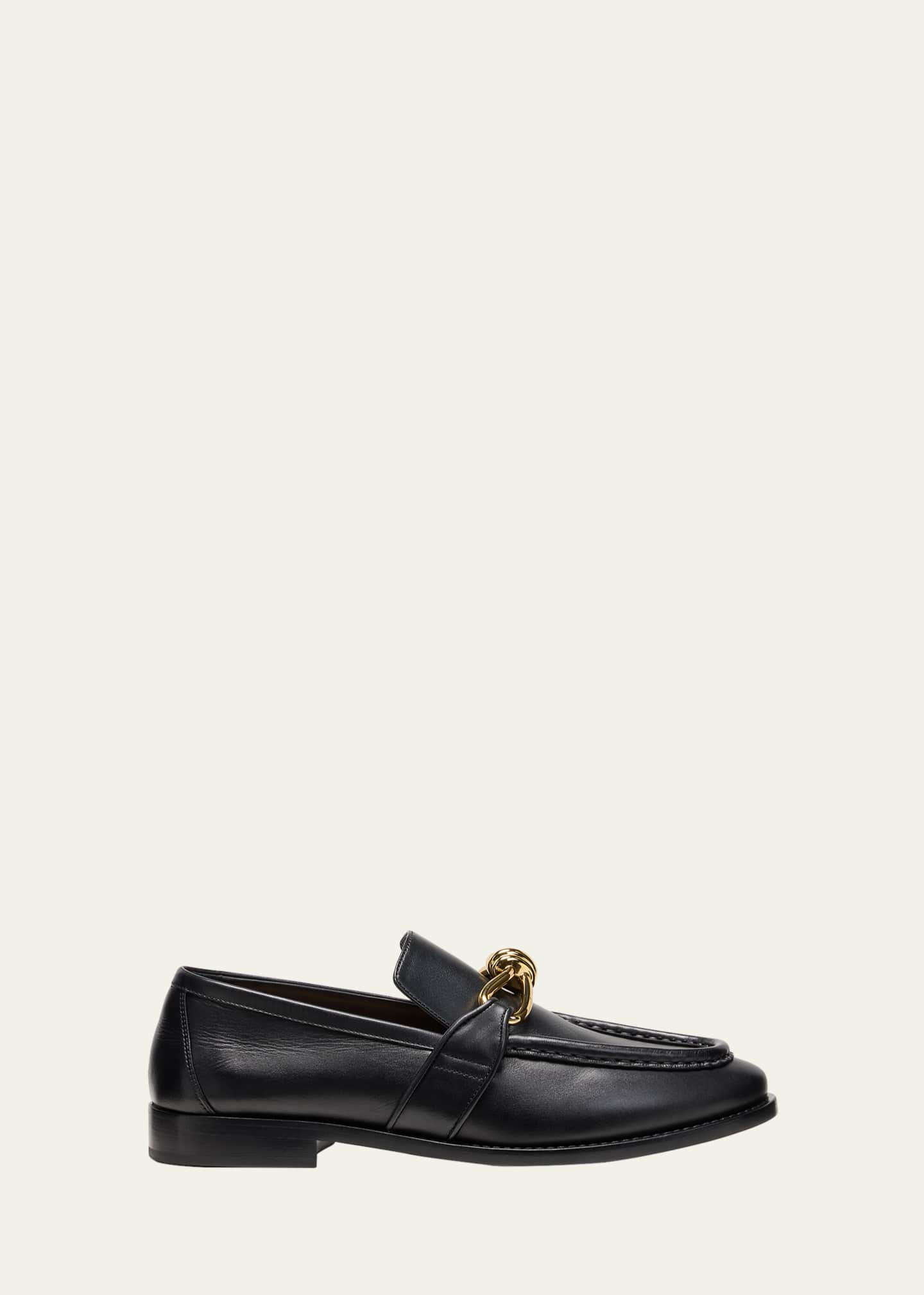 Bottega Veneta Men's Astaire Metallic Knot Napa Loafers Image 1 of 5