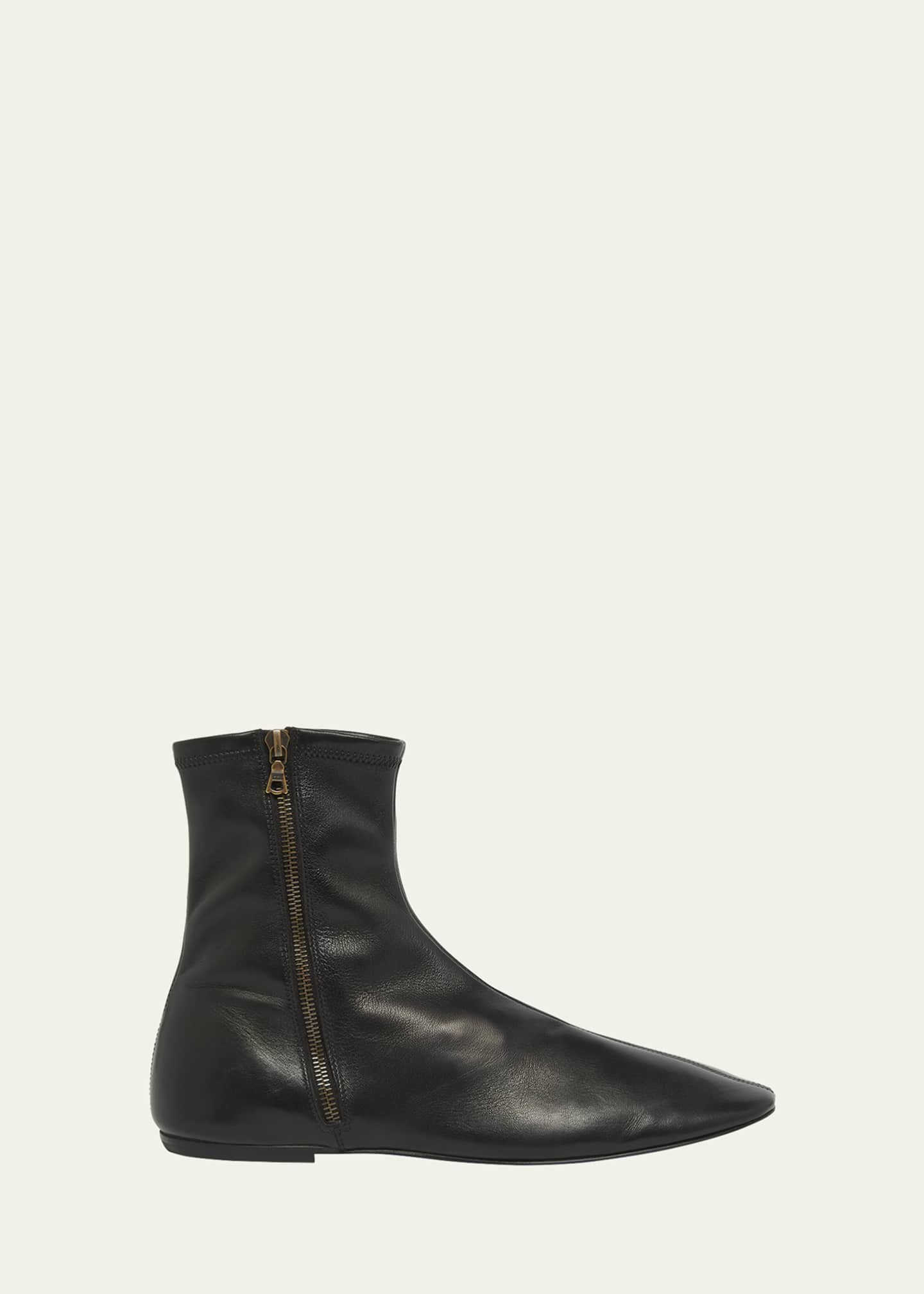 Dries Van Noten Men s Flat Sole Slim Leather Ankle Boots