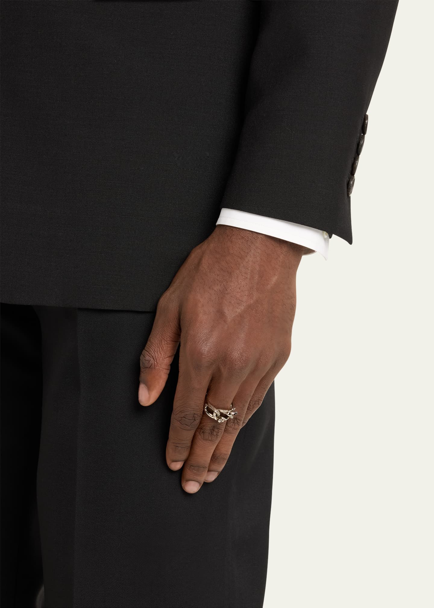 Alexander McQueen Men s Snake Skull Ring Bergdorf Goodman