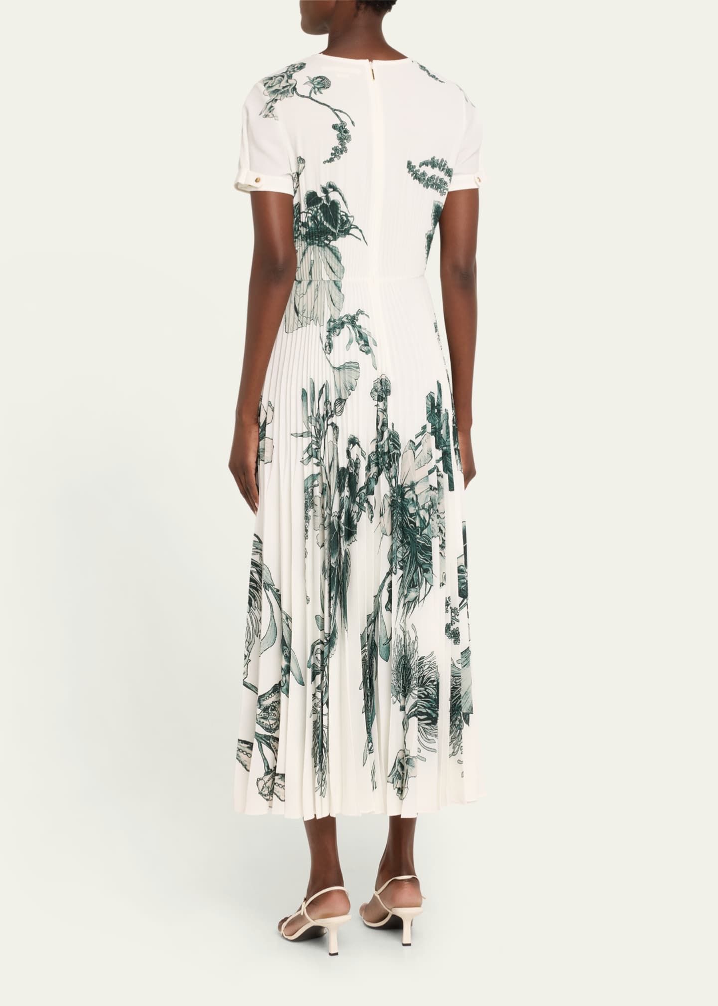 Jason Wu Collection Pincushion Floral Pleated Maxi Dress