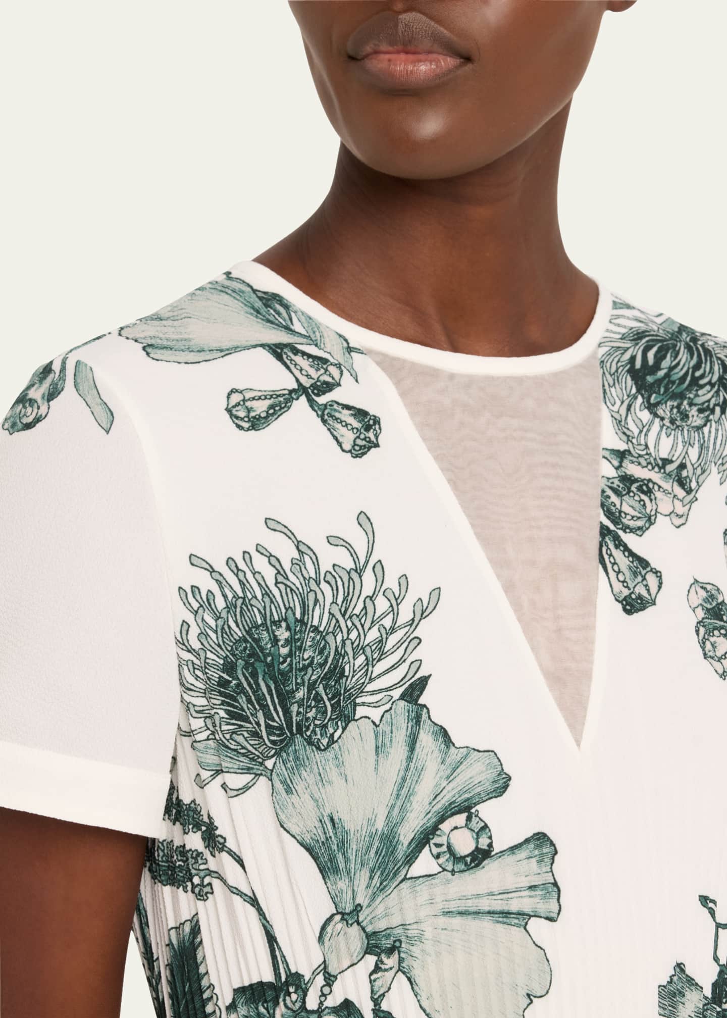 Jason Wu Collection Pincushion Floral Pleated Maxi Dress Image 5 of 5
