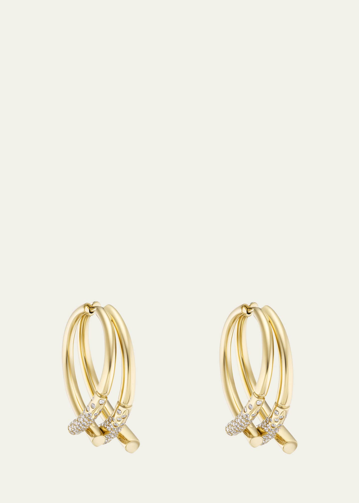 TABAYER Oera Fairmined 18K Gold Pavé Duo Orb Earrings