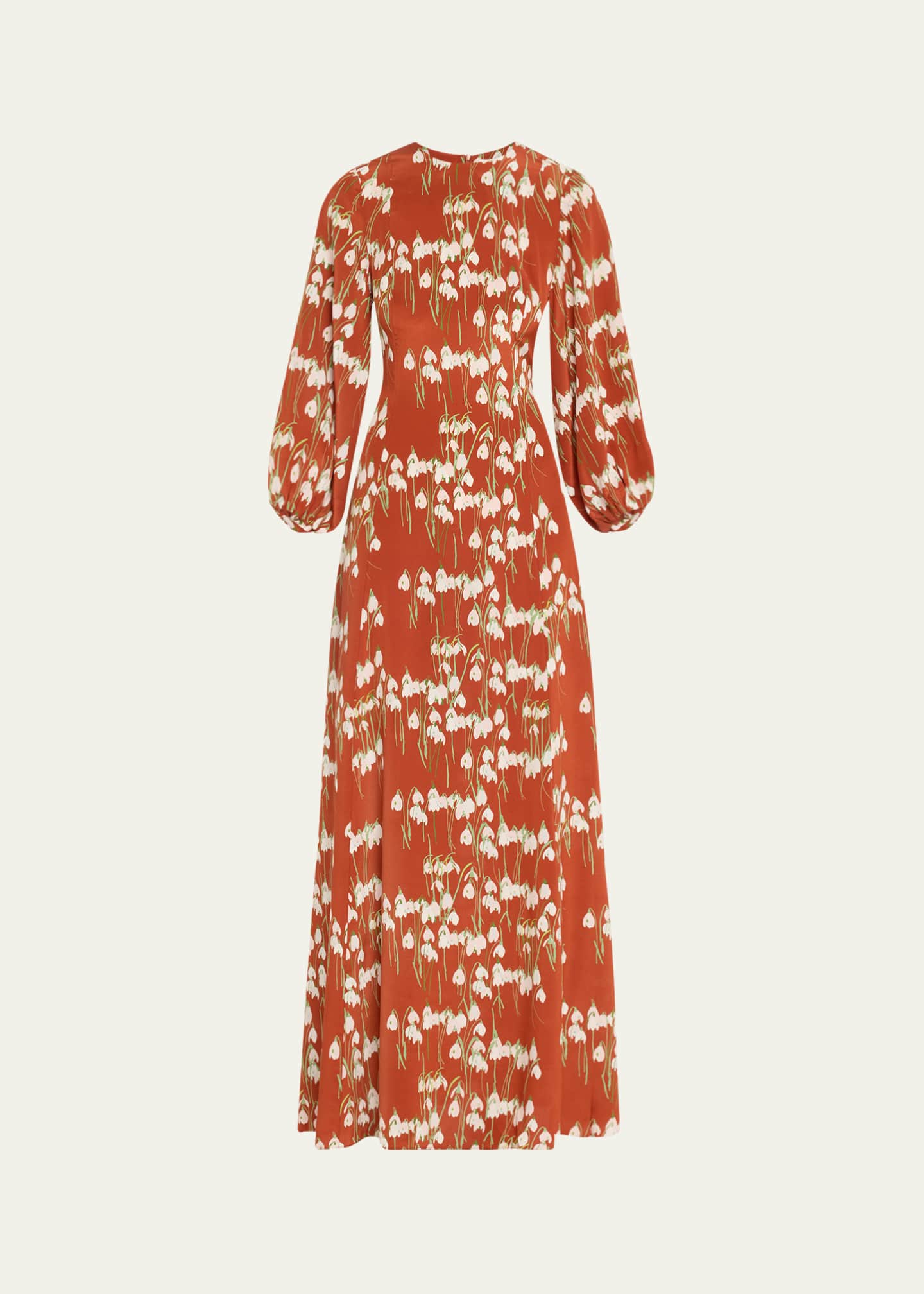 BERNADETTE Roxette Long Floral Silk Dress Image 1 of 5