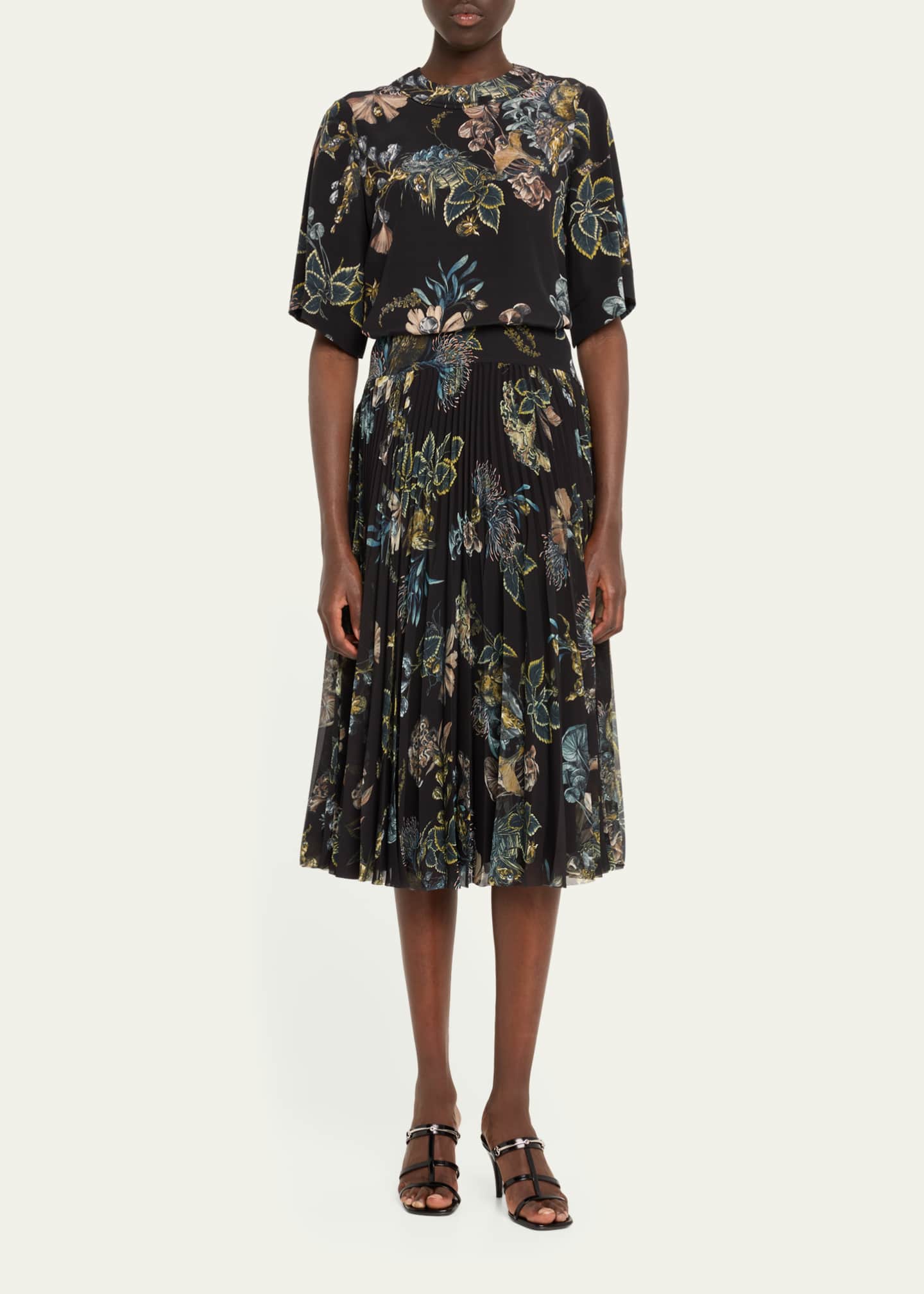 Jason Wu Collection Forest Floral Short-Sleeve Top Image 2 of 5