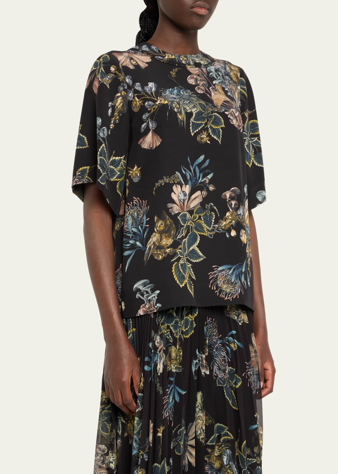 Jason Wu Collection Forest Floral Short-Sleeve Top Image 4 of 5