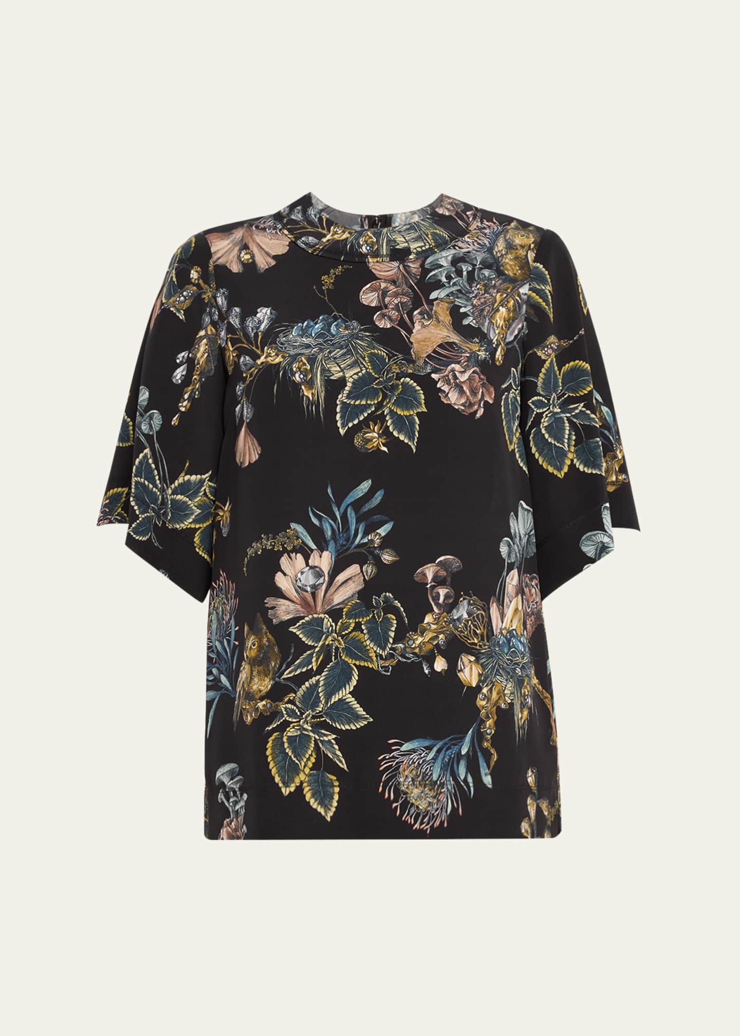 Jason Wu Collection Forest Floral Short-Sleeve Top Image 1 of 5