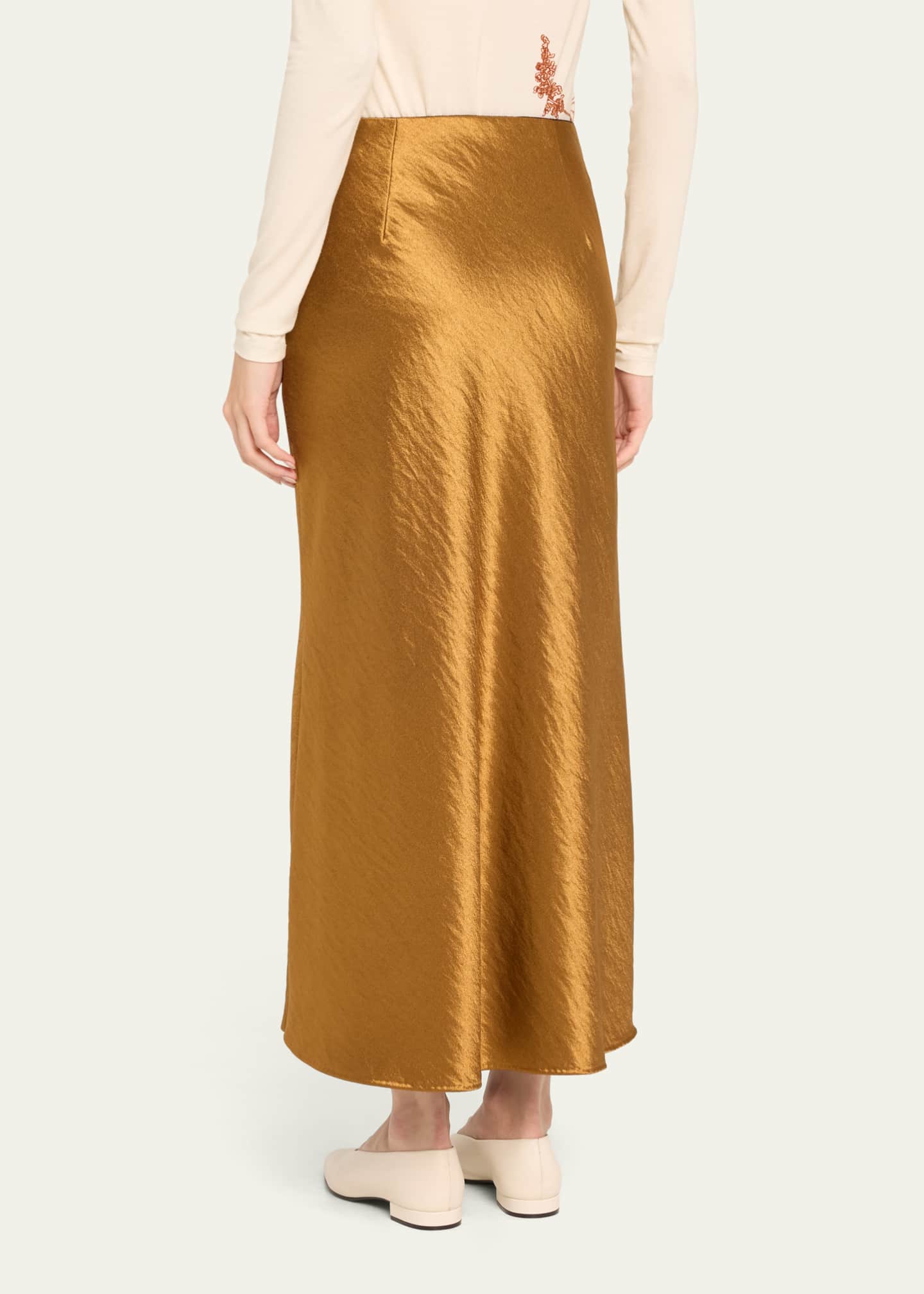 Jason Wu Collection Hammered Satin Midi Slip Skirt