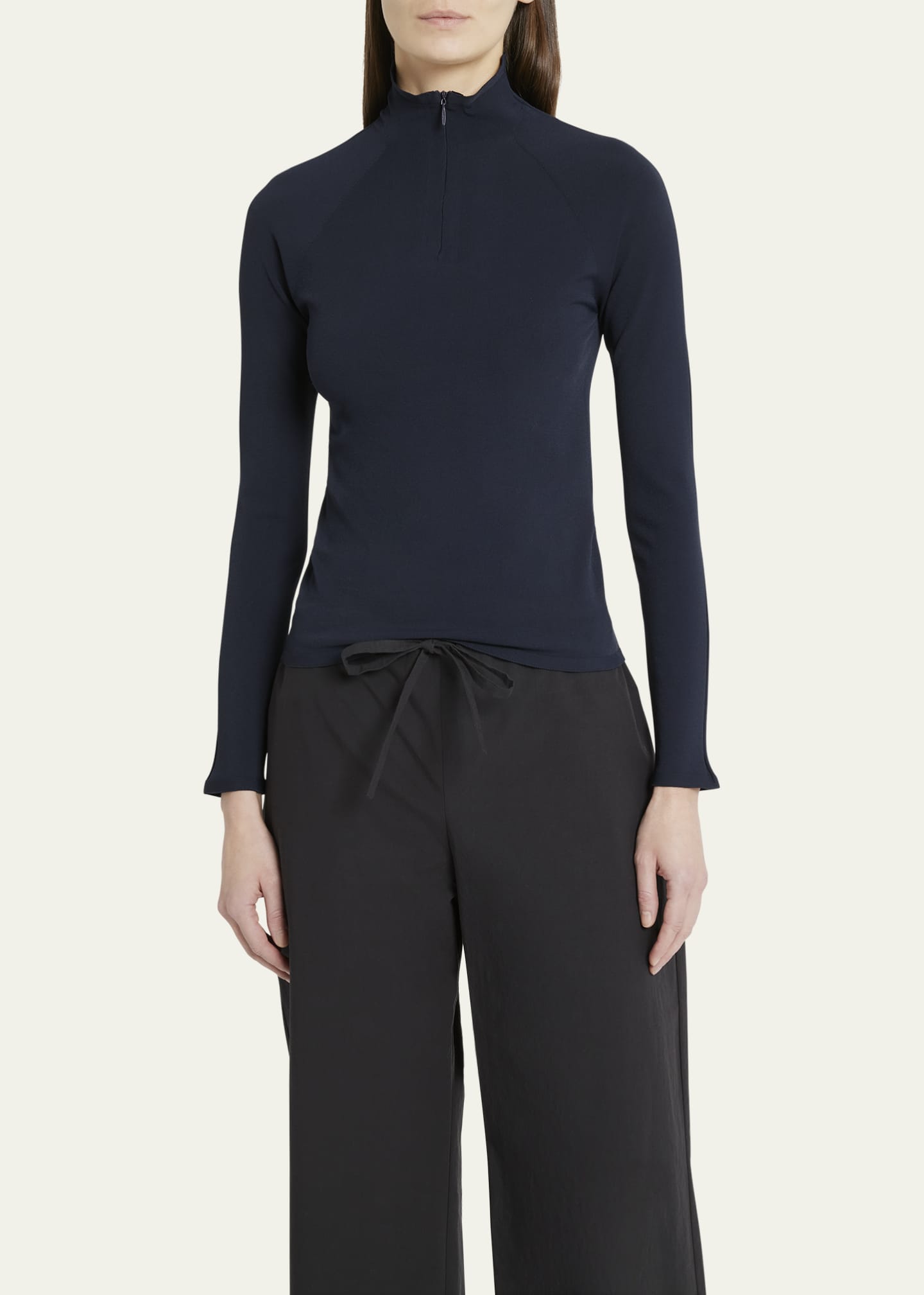 THE ROW Patti Quarter-Zip Long-Sleeve Top Image 4 of 5