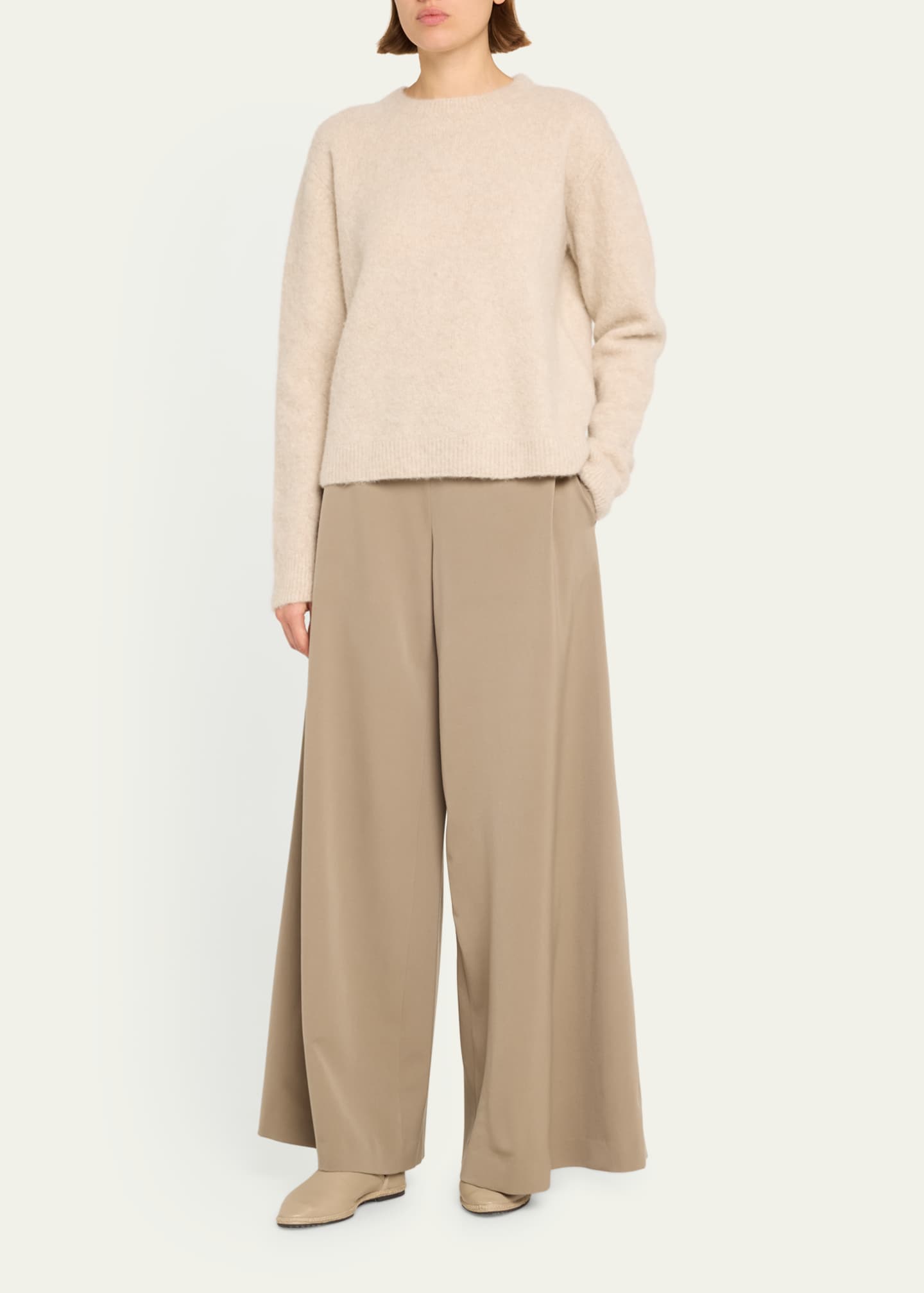THE ROW Dela Mid-Rise Wide-Leg Pants Image 2 of 5