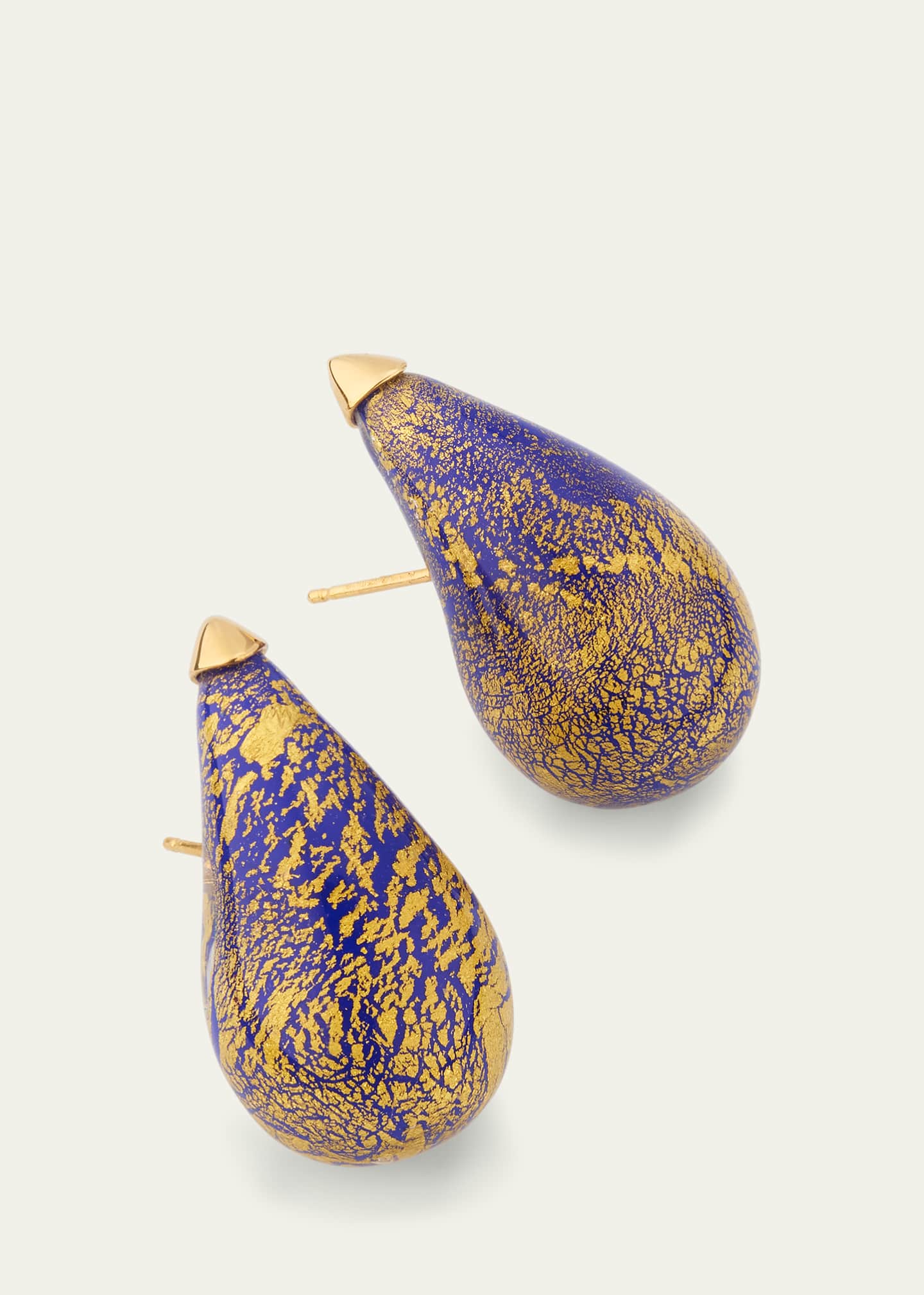 Bottega Veneta Glass Drop Earrings, Midnight Blue Image 3 of 4