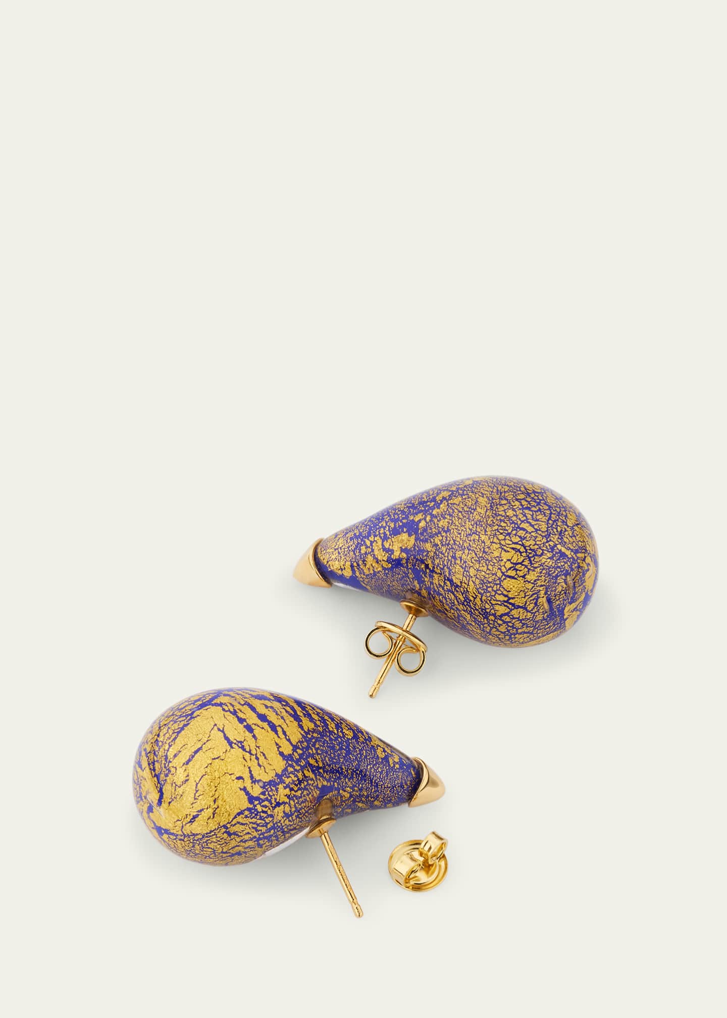 Bottega Veneta Glass Drop Earrings, Midnight Blue Image 4 of 4