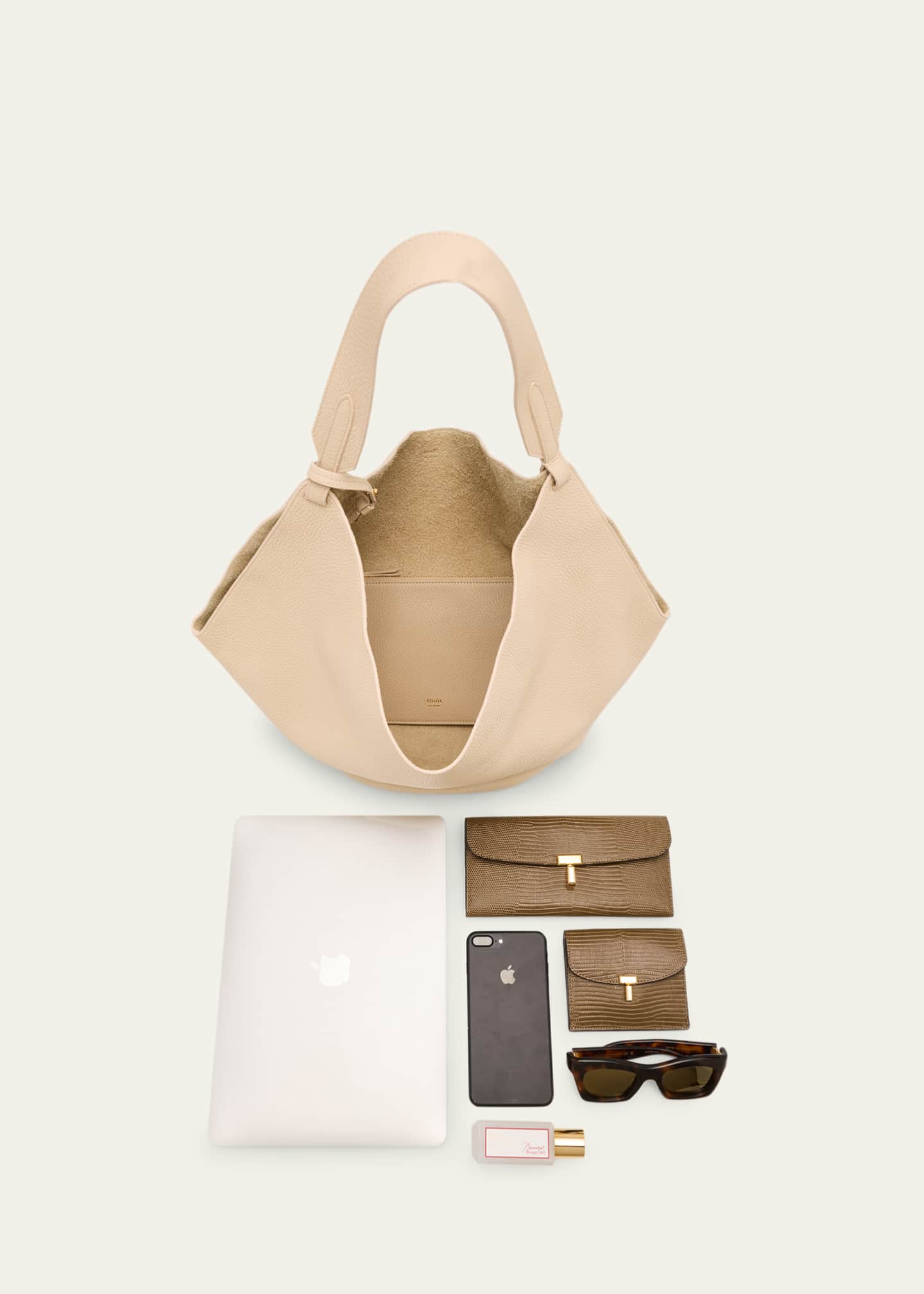 Khaite Lotus Medium Pebbled Leather Tote Bag Image 7 of 7