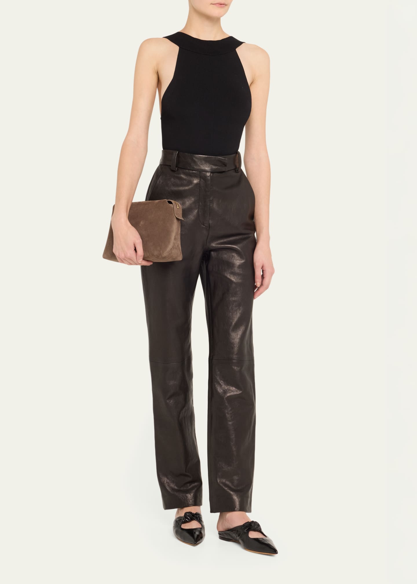 Khaite Lina Medium Suede Crossbody Bag Image 5 of 6