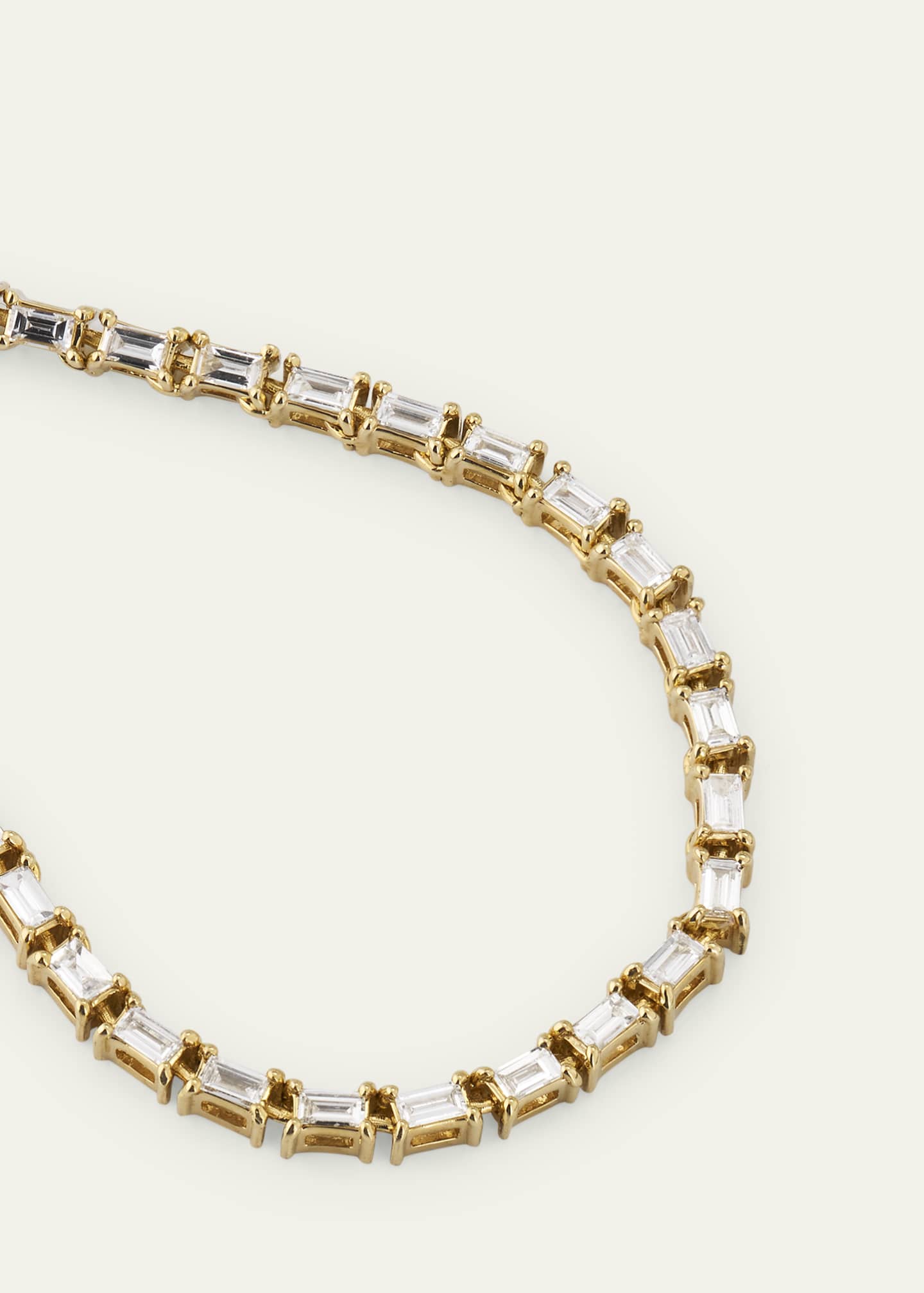Lana 14K Yellow Gold Baguette Diamond Tennis Necklace. 16"L Image 3 of 4