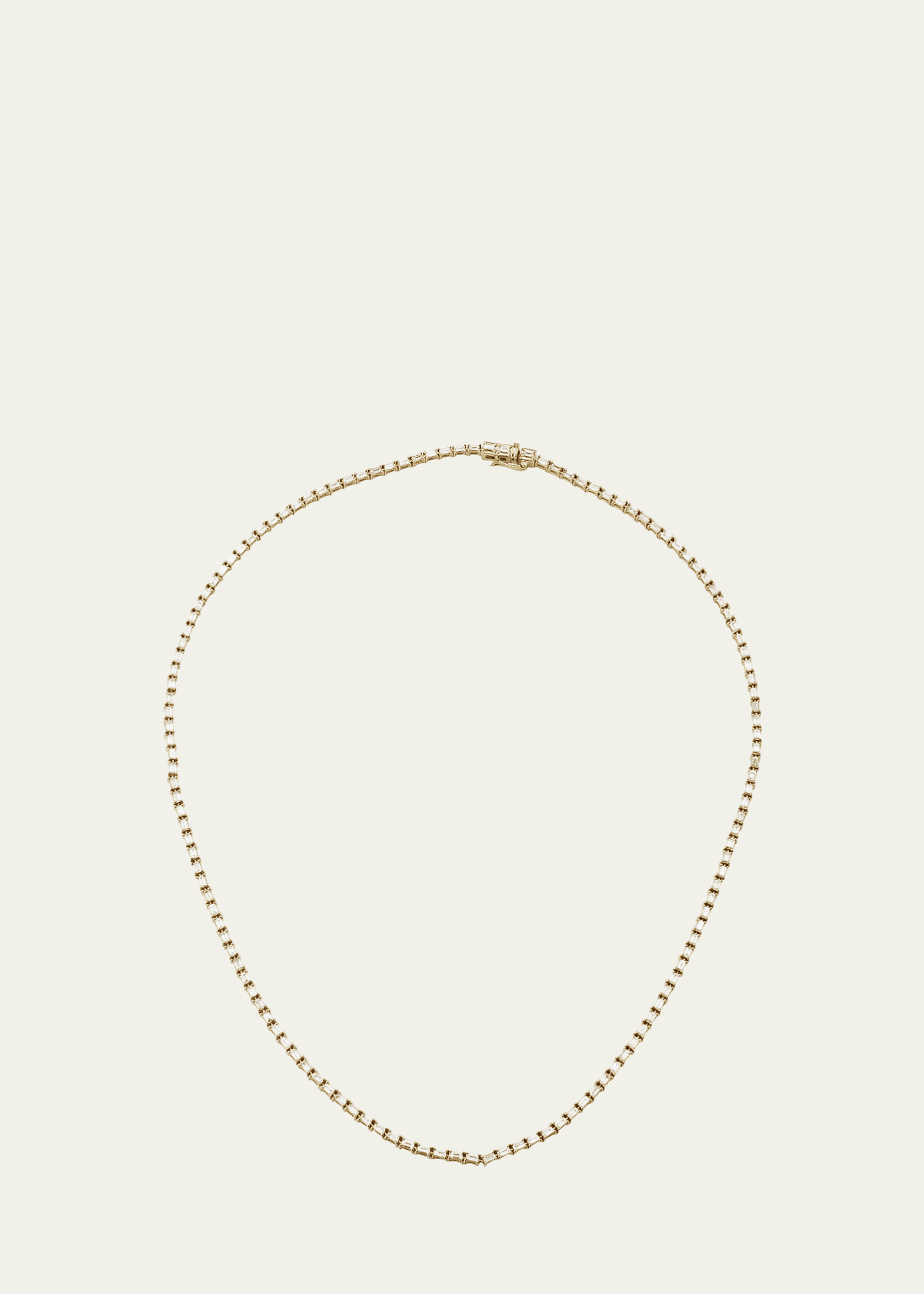 Lana 14K Yellow Gold Baguette Diamond Tennis Necklace. 16"L Image 1 of 4