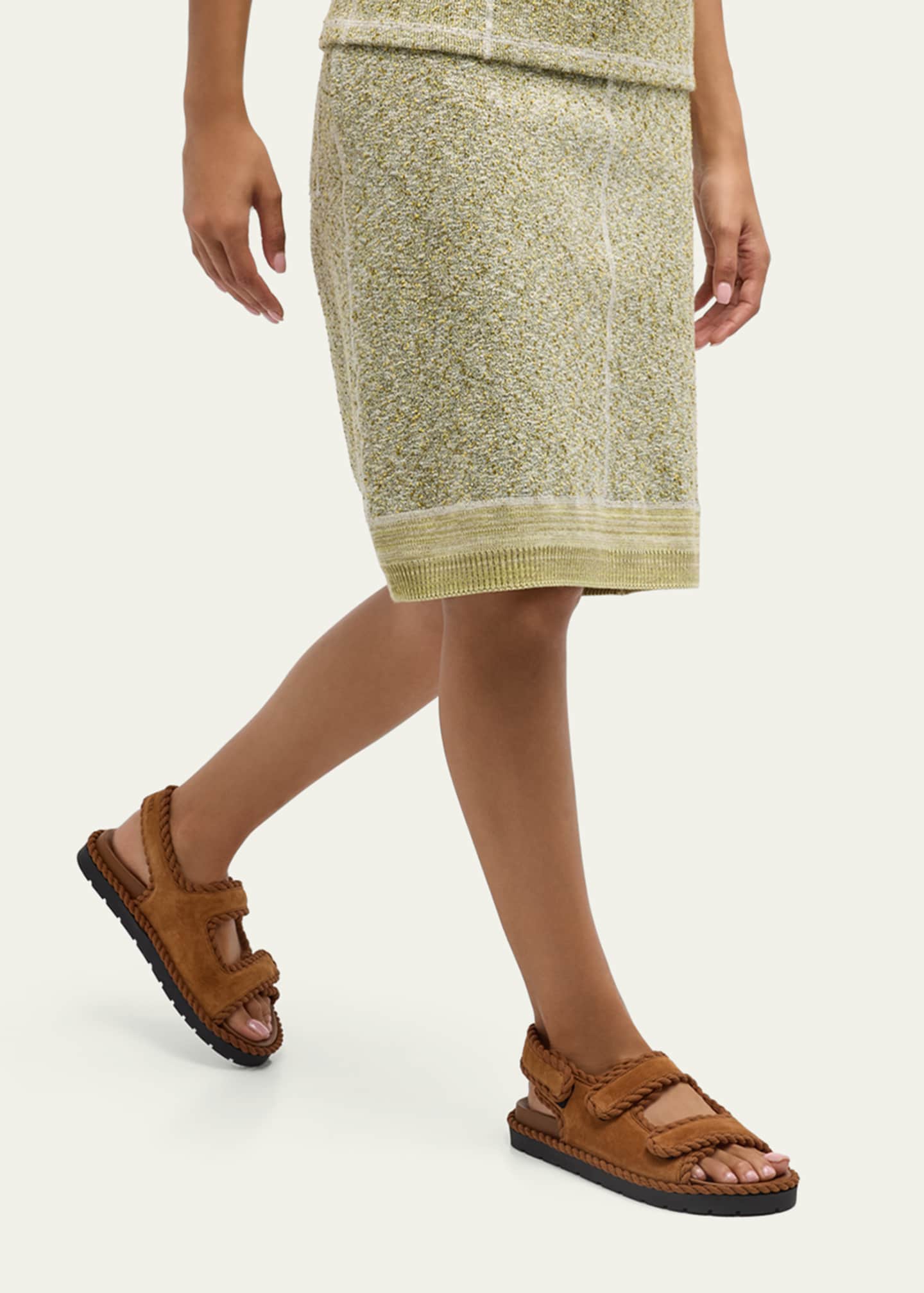 Bottega Veneta Braided Suede Grip Comfort Sandals Image 2 of 5