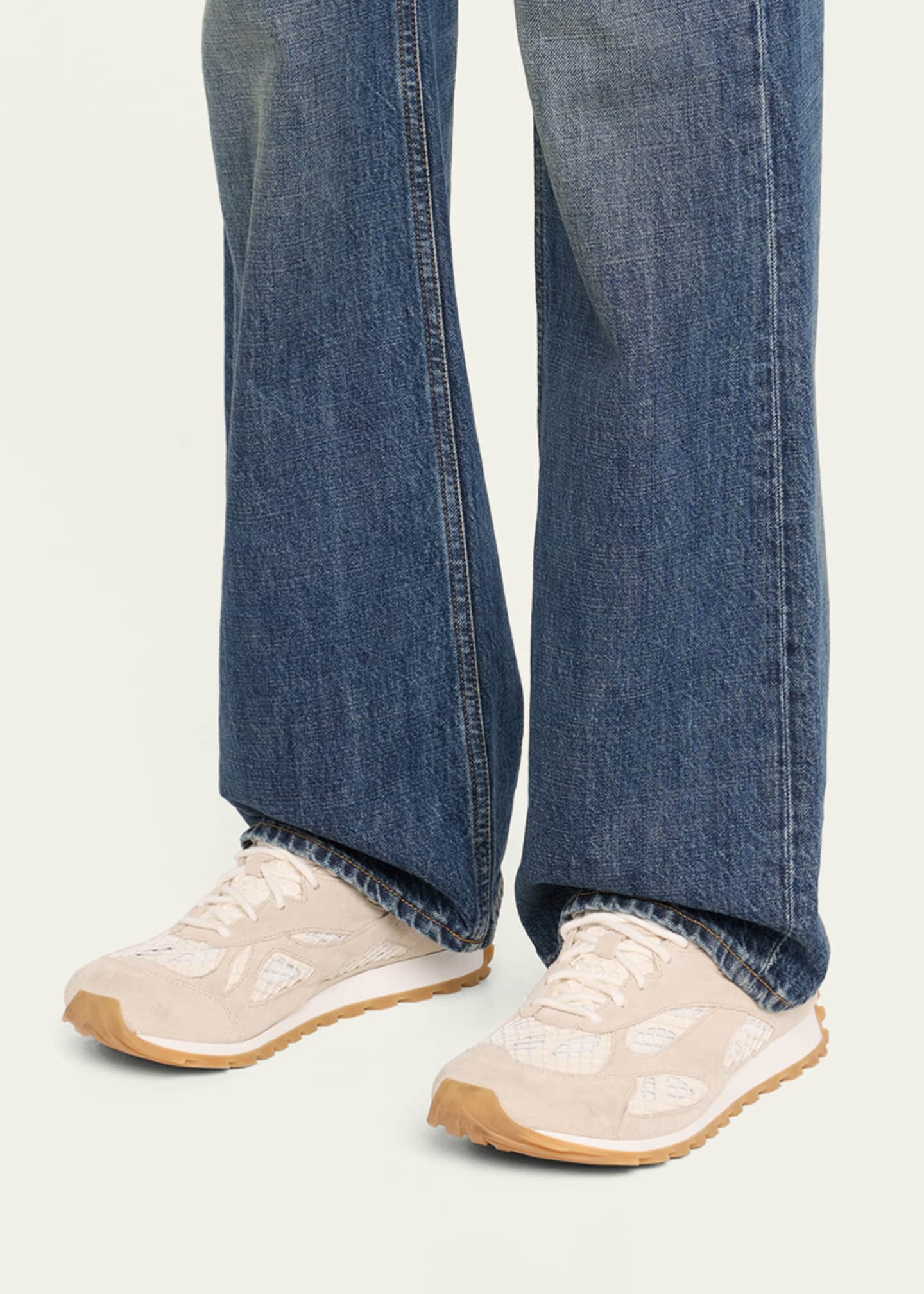 Bottega Veneta Orbit Suede Mesh Runner Sneakers Image 2 of 5