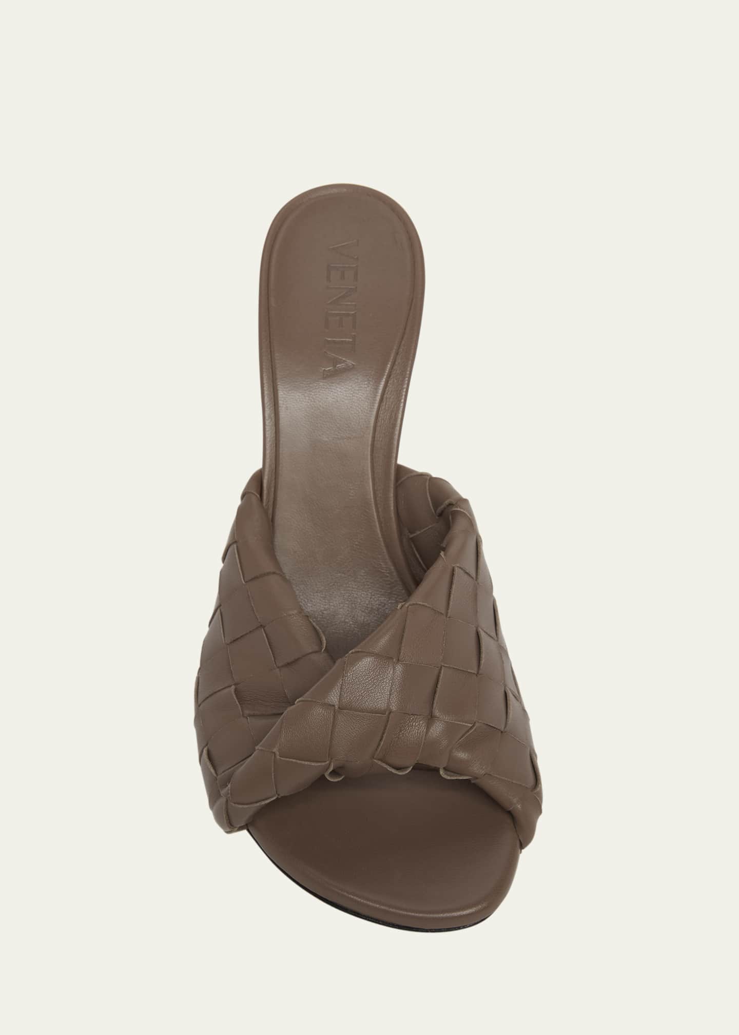 Bottega Veneta Interciato Woven Twist Mule Sandals