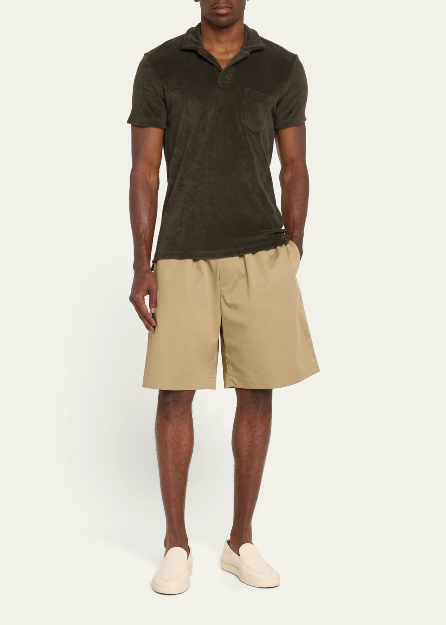 Orlebar Brown Men's Organic Cotton Terry Short-Sleeve Polo Shirt Image 2 of 5