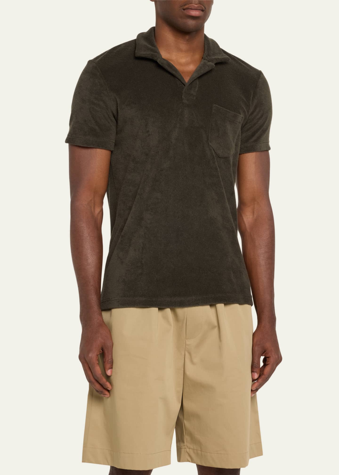 Orlebar Brown Men's Organic Cotton Terry Short-Sleeve Polo Shirt Image 4 of 5