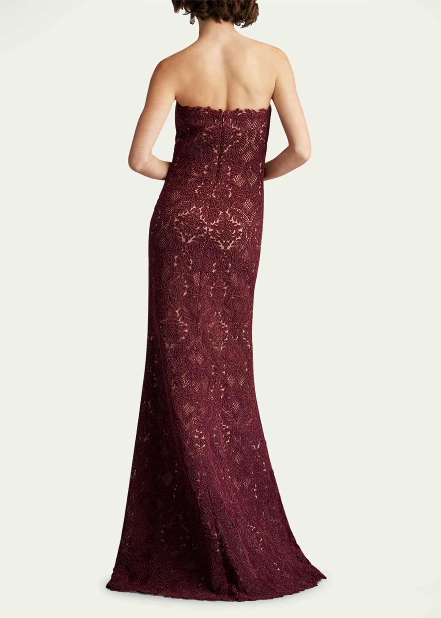 Tadashi Shoji Strapless Lace A-Line Gown Image 3 of 5
