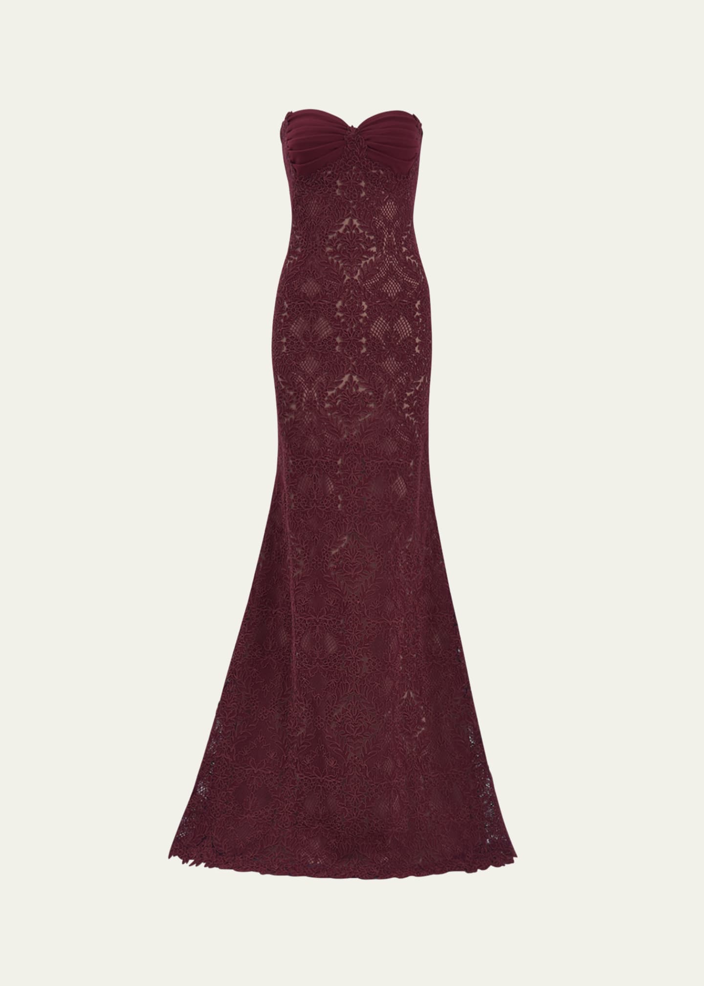 Tadashi Shoji Strapless Lace A-Line Gown Image 1 of 5