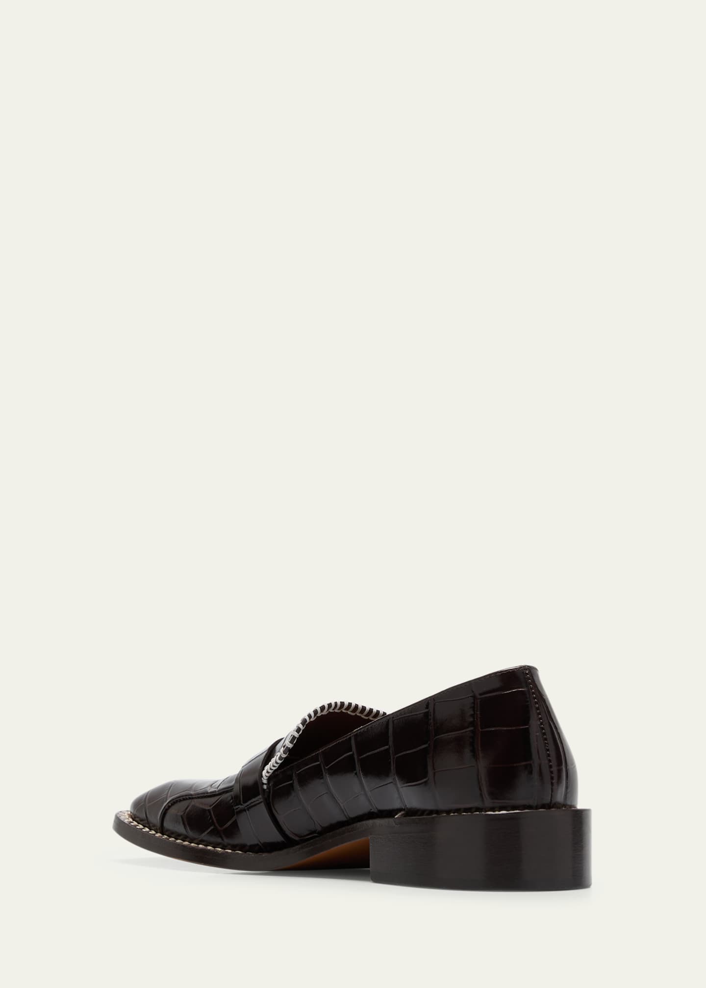 【関税込み】Wales Bonner タン バックル ローファー Wales Bonner Croco Embellished Buckle Slip-On Loafers