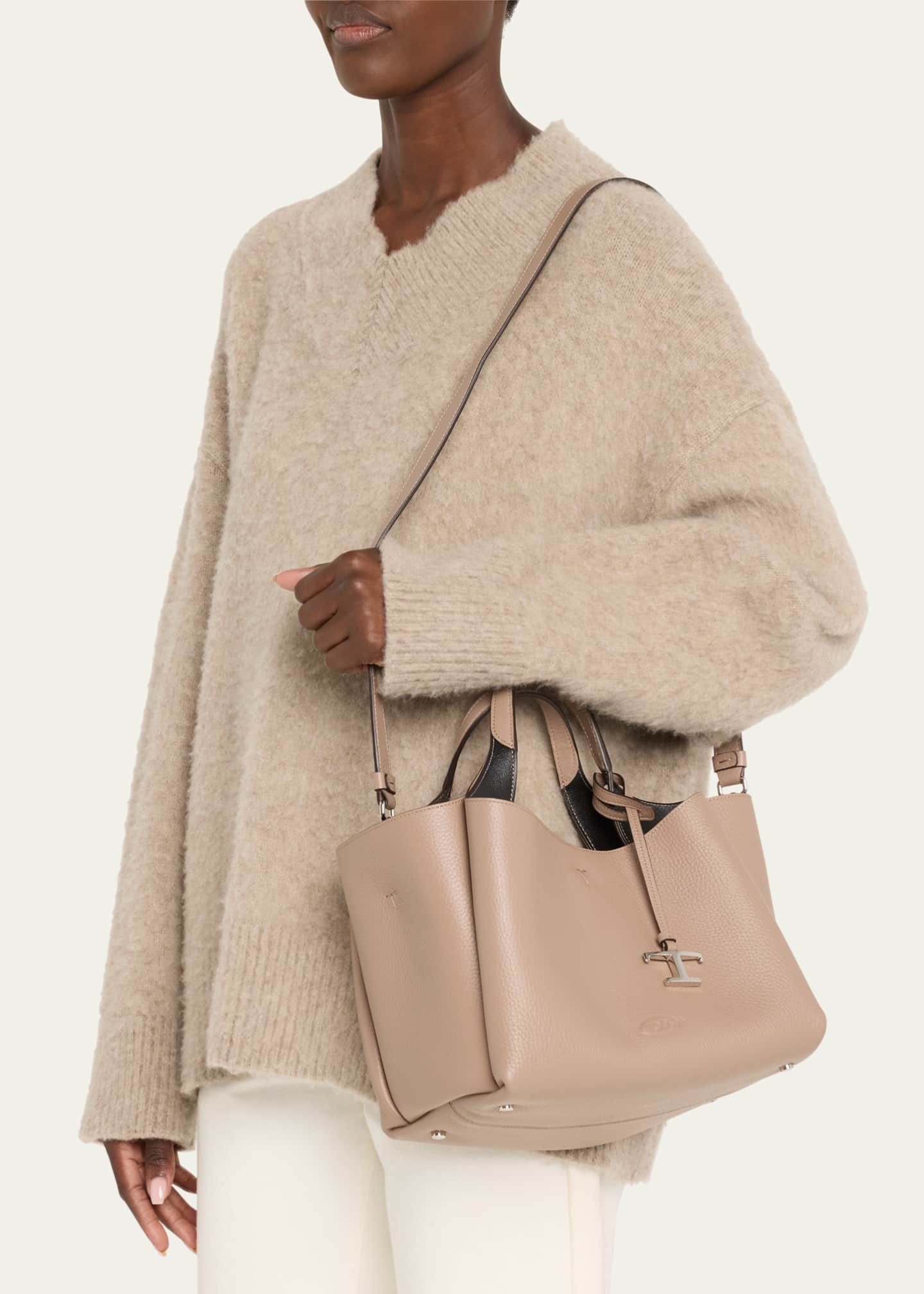 Mini Grain Leather Top-Handle Bag