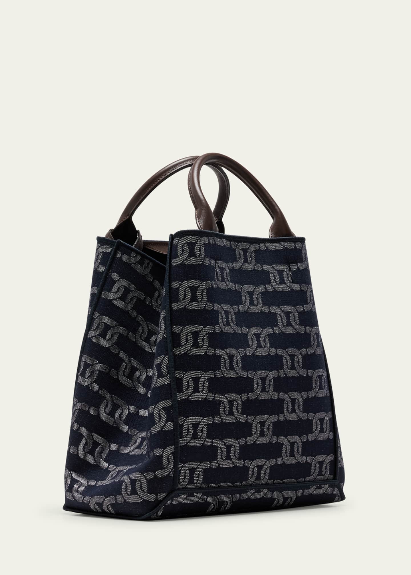 Tod's Chain-Link Denim Top-Handle Bag - Bergdorf Goodman