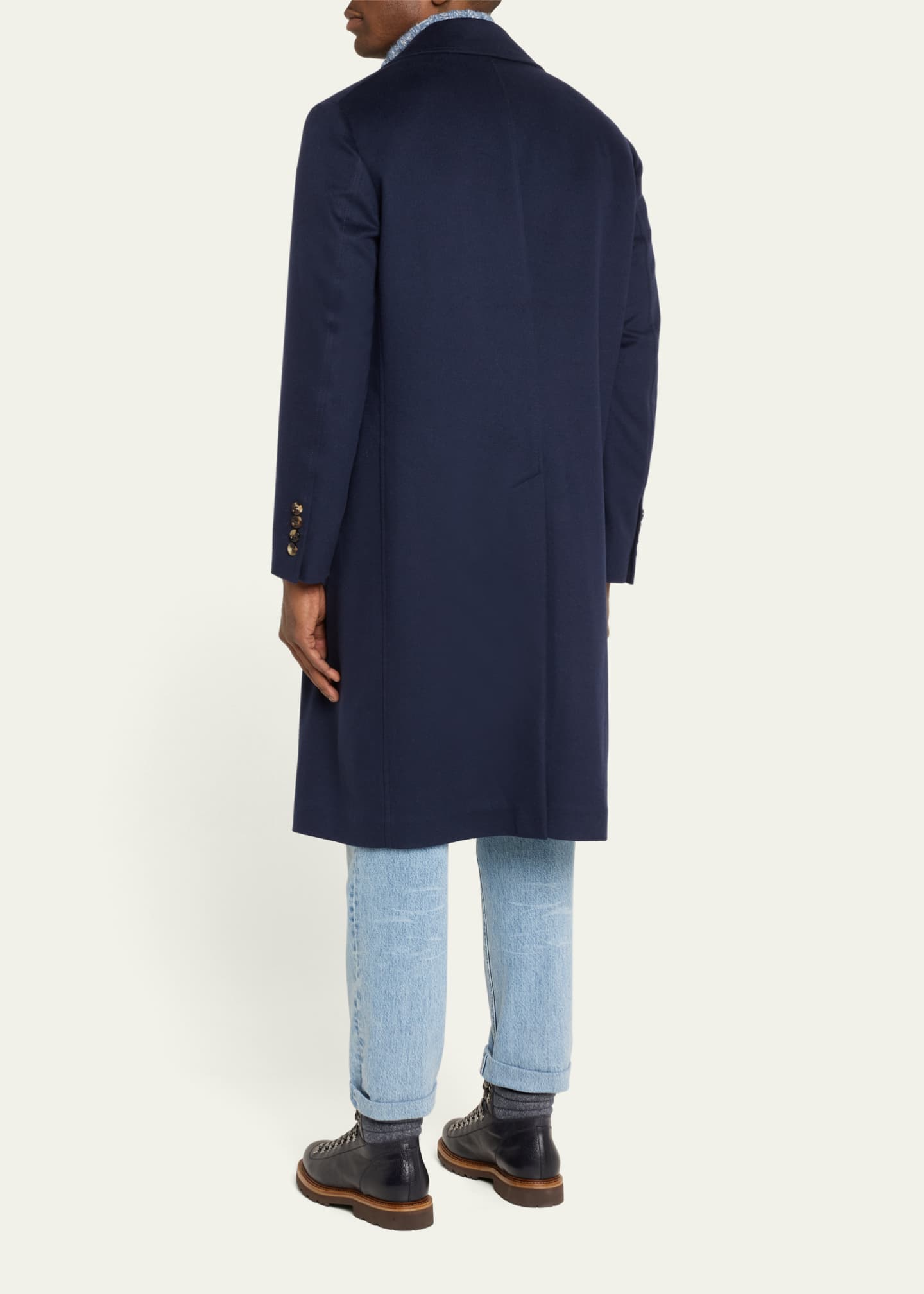 Brunello Cucinelli Men's Cashmere Vicuna Long Coat Image 3 of 5