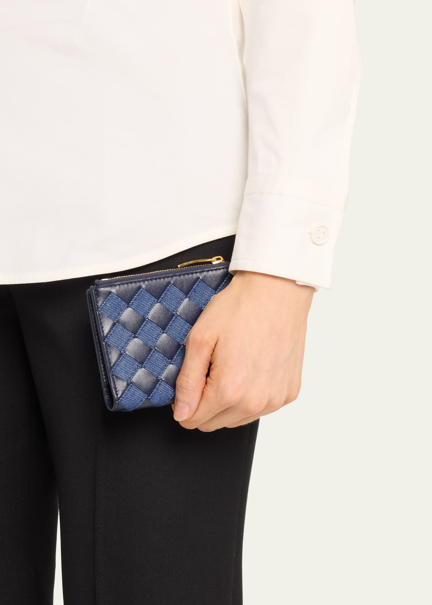 Bottega Veneta Small Bifold Denim Wallet Image 2 of 4