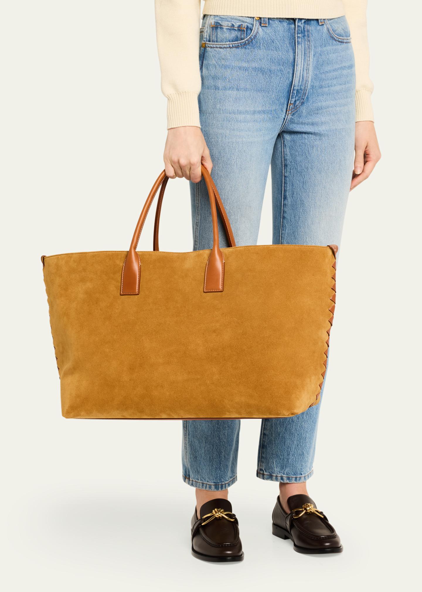 Bottega Veneta Cabat Large Suede Shoulder Bag - Bergdorf Goodman